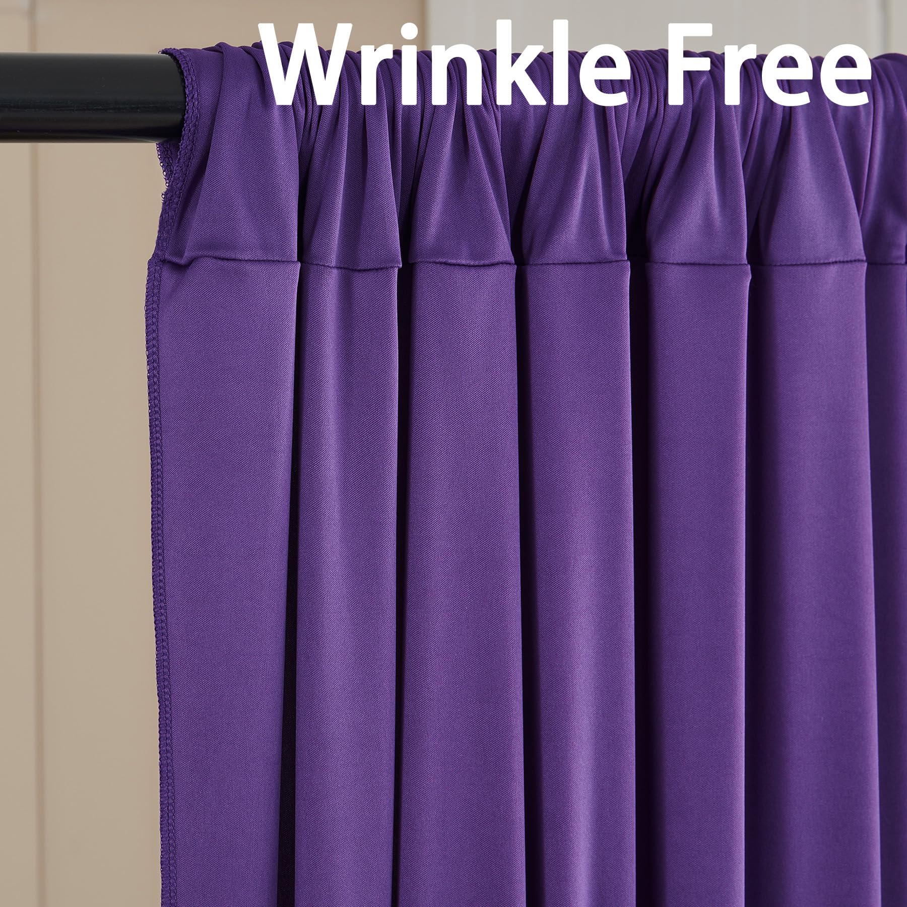 20Ft X 10Ft Wrinkle Free Purple Backdrop Curtains For Parties, Thick Polyester Backdrop Drapes 20X10Ft For Mermaid Birthday Back