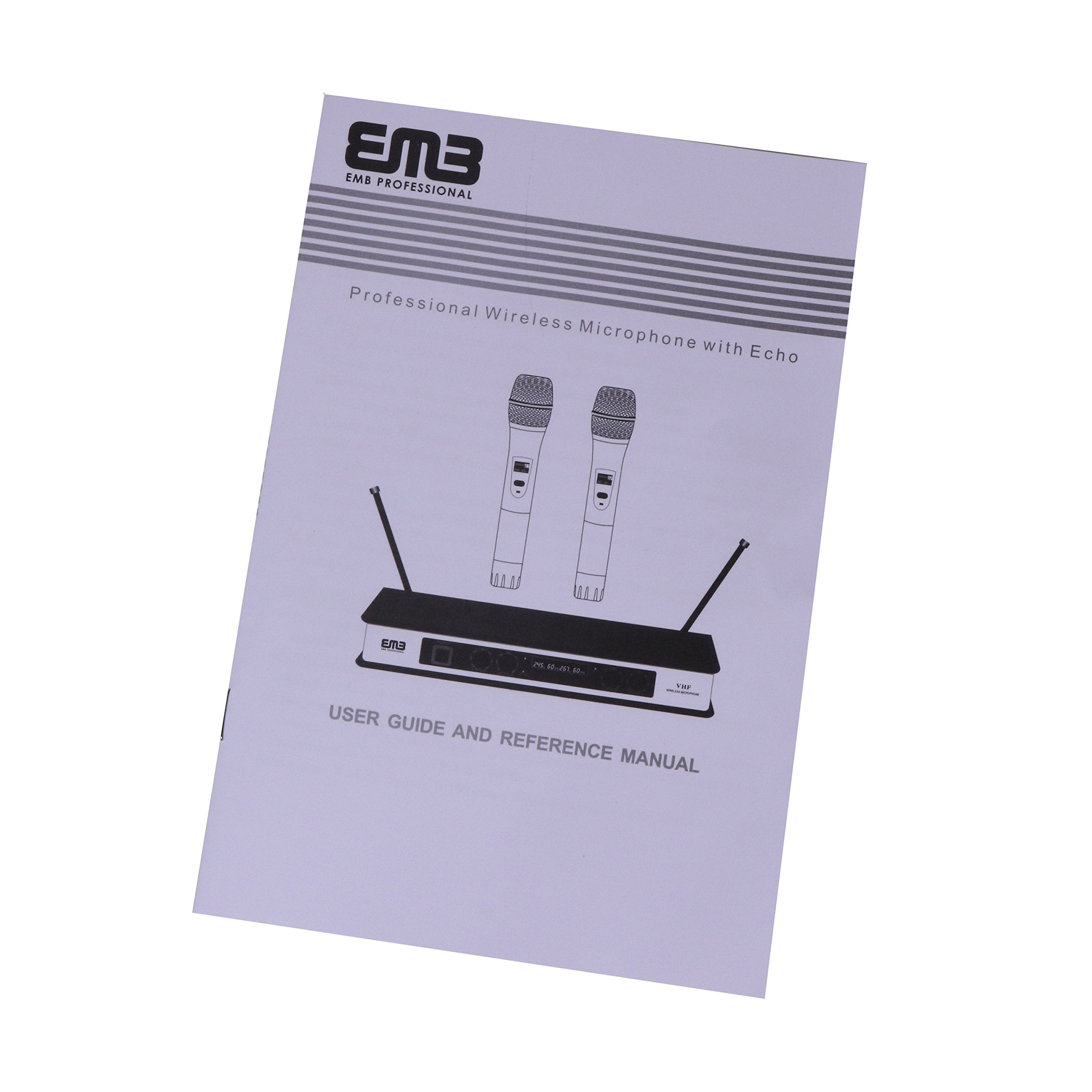 Emb   Ebm60E Yellow Vhf Dual Wireless Handheld Microphone System With Echo Feature. Great For Karaoke, Dj, Pa, Presentation, Liv