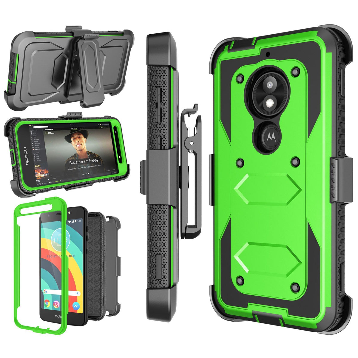 Njjex For Moto E5 Play Case, For Motorola E5 Cruise/Moto E5 Go Holster Clip, [Nbeck] Heavy Duty Built In Screen Protector Rugged
