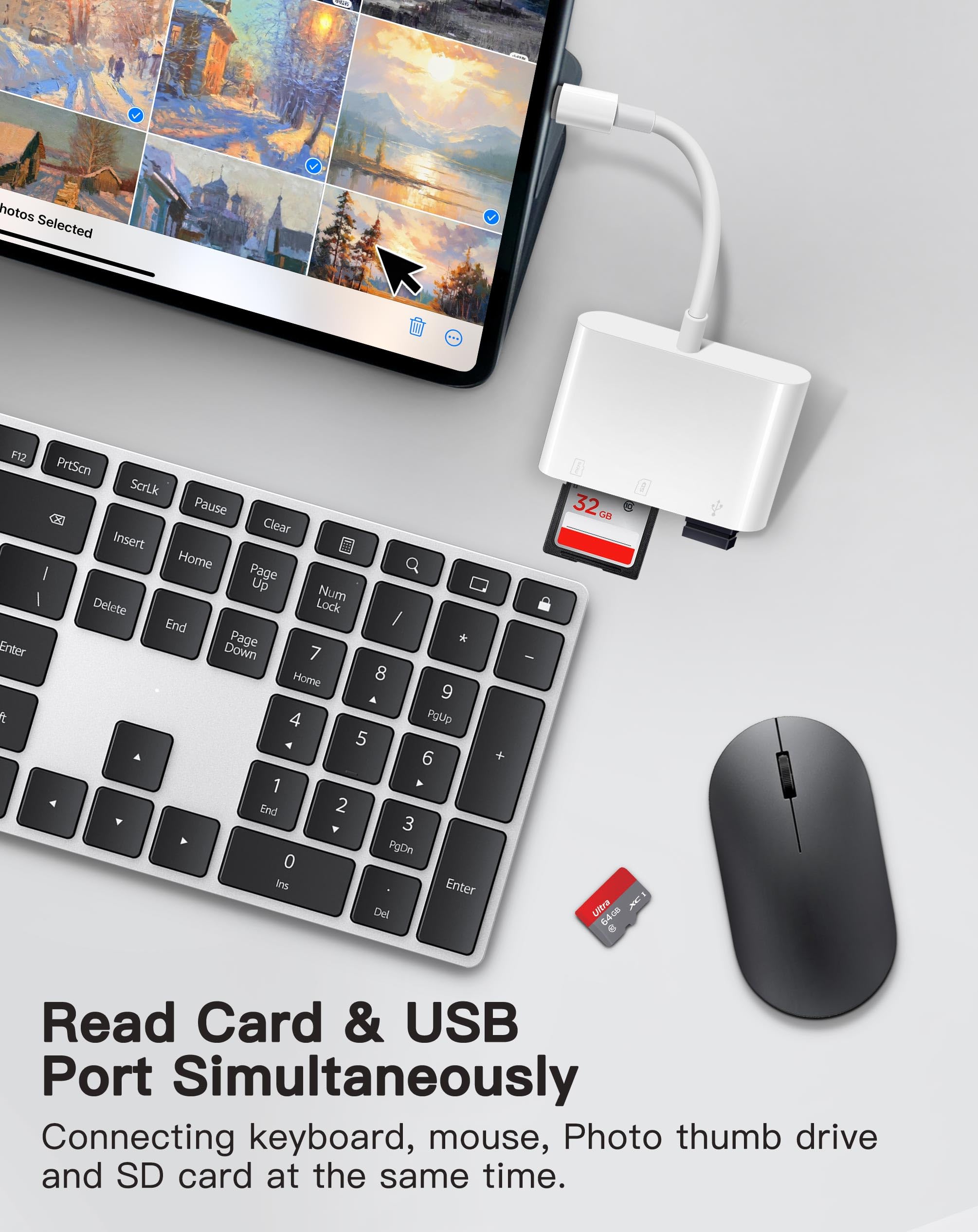 Sd Card Reader Usb C, Wnxsload Memory Card Reader Fortf Sd Micro Sd Sd Cards, Usb C Type C Sd Adapter Compatible With Iphone 15,