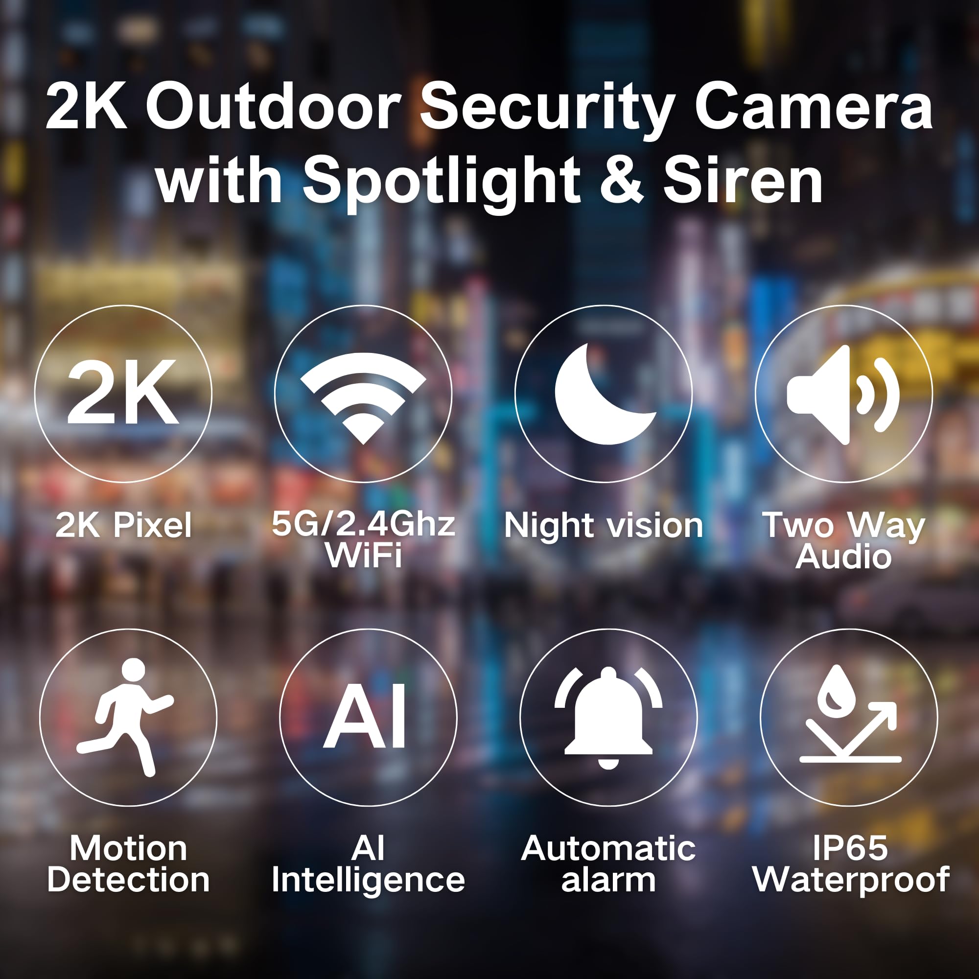 5G/2.4G Dual Band Wifi Outdoor Security Camera, 24/7 Recording Corded Electric Camera For Outdoor Home Security, 3Mp Wireless Ca