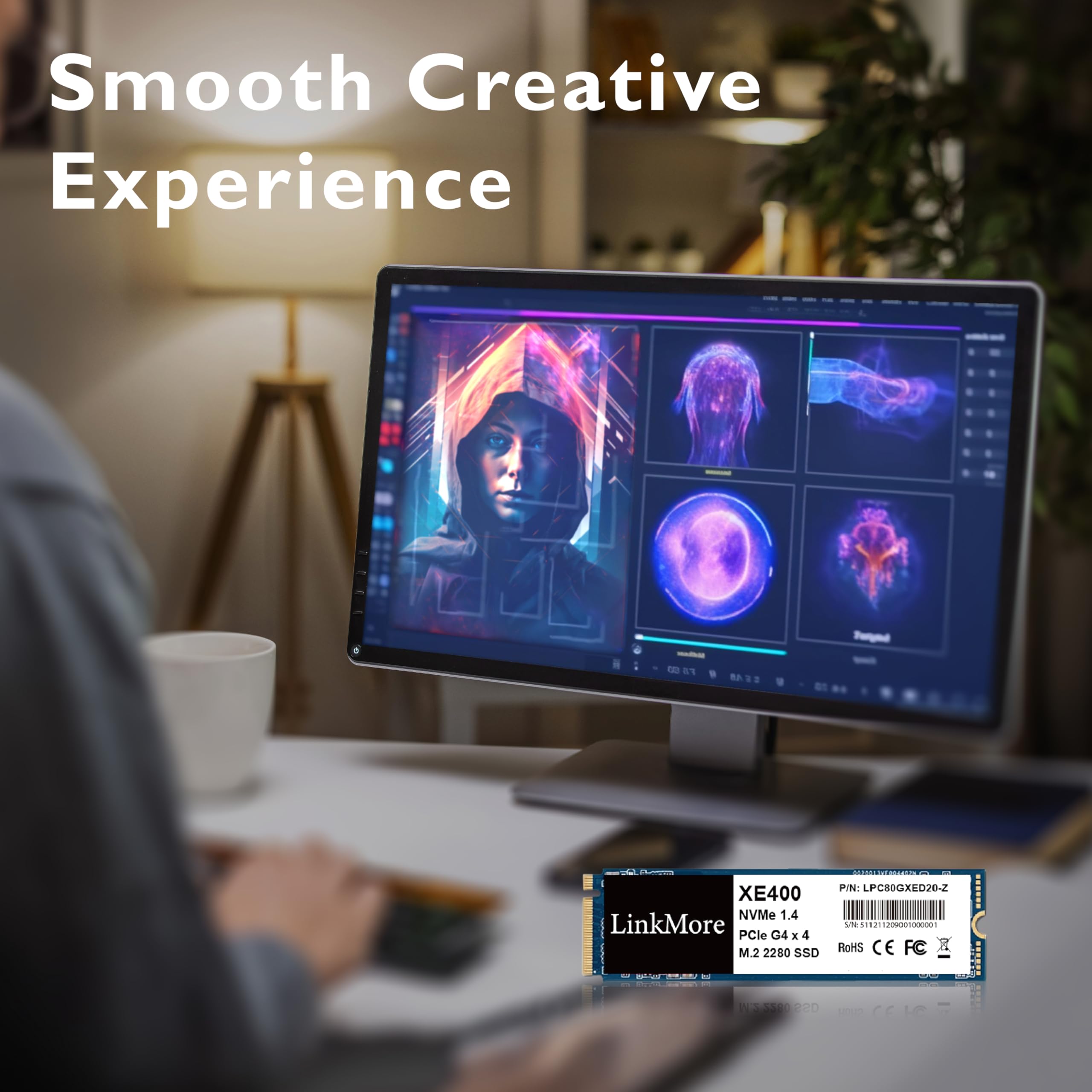 Linkmore Xe400 500Gb M.2 2280 Pcie Gen4 Nvme 1.4 Internal Ssd, Solid State Drive, Read Speed Up To 5000Mb/S Storage For Pc, Lapt