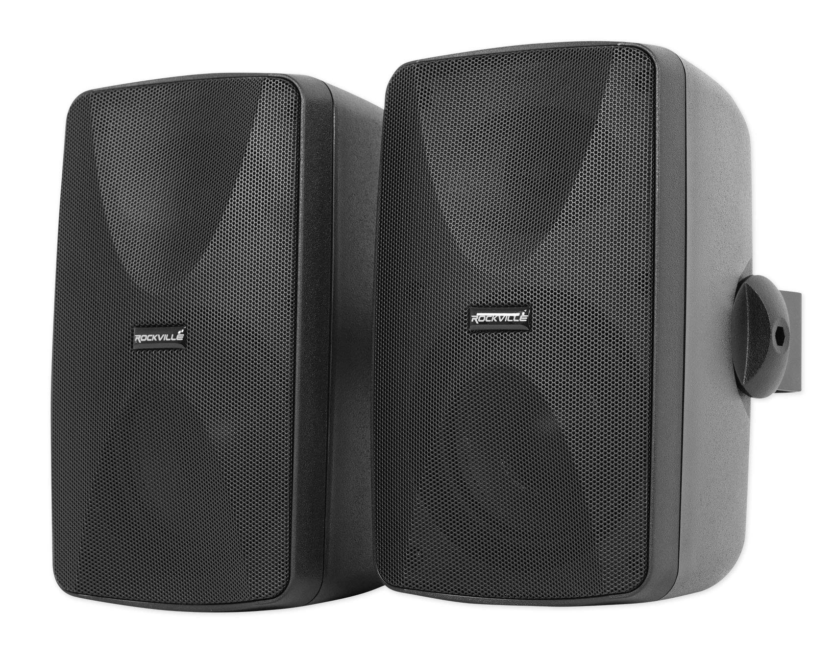 Rockville (6) 5.25 Black Commercial 70V Wall Speakers+Amp For Restaurant/Office/Cafe/Bar