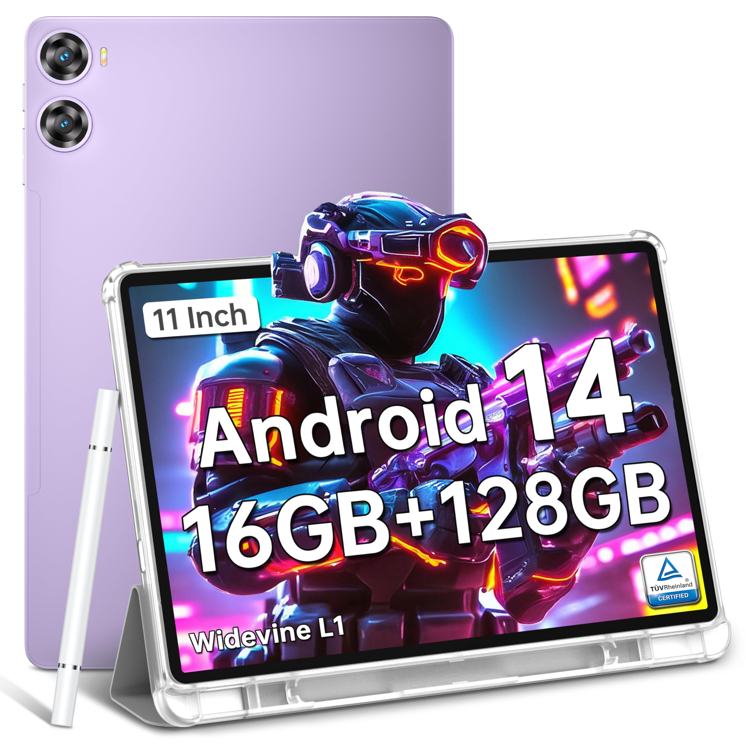 Oukitel Ot9 Android 14 Tablets, 16Gb+128Gb(1Tb Tf) Octa Core 11 Inch Ips Screen Large Tablet For Adults, 13+5Mp Camera Widevine