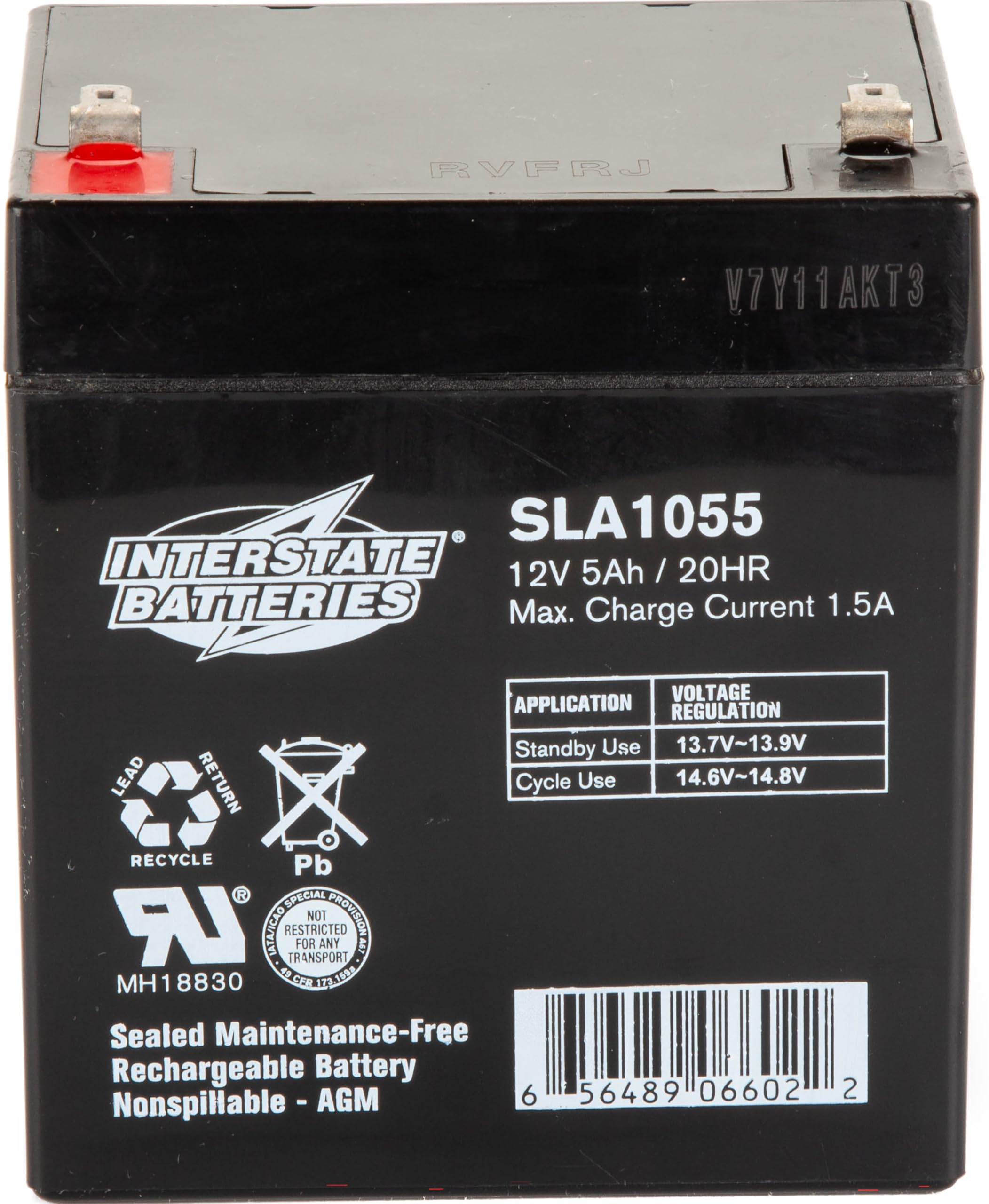 Interstate Batteries 12V 5Ah Battery (F1 Terminal) Sla Agm Vrla Rechargeable Replacement For Alarms, Security, Garage Door Opene