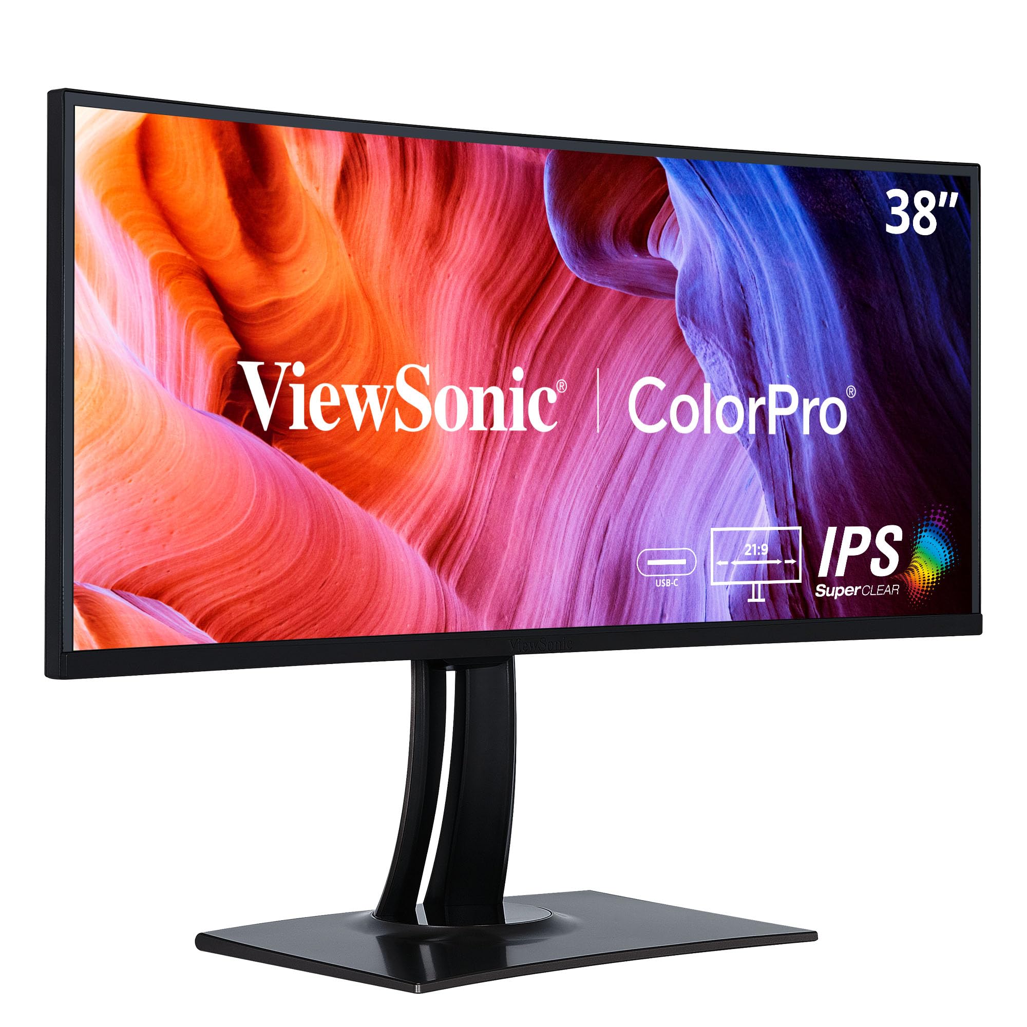 ViewSonic VP3881A 38-Inch IPS WQHD+ Curved 21:9 Monitor with 100% sRGB Rec 709, Eye Care, HDR10 Support, 90W USB C, HDMI, USB, D