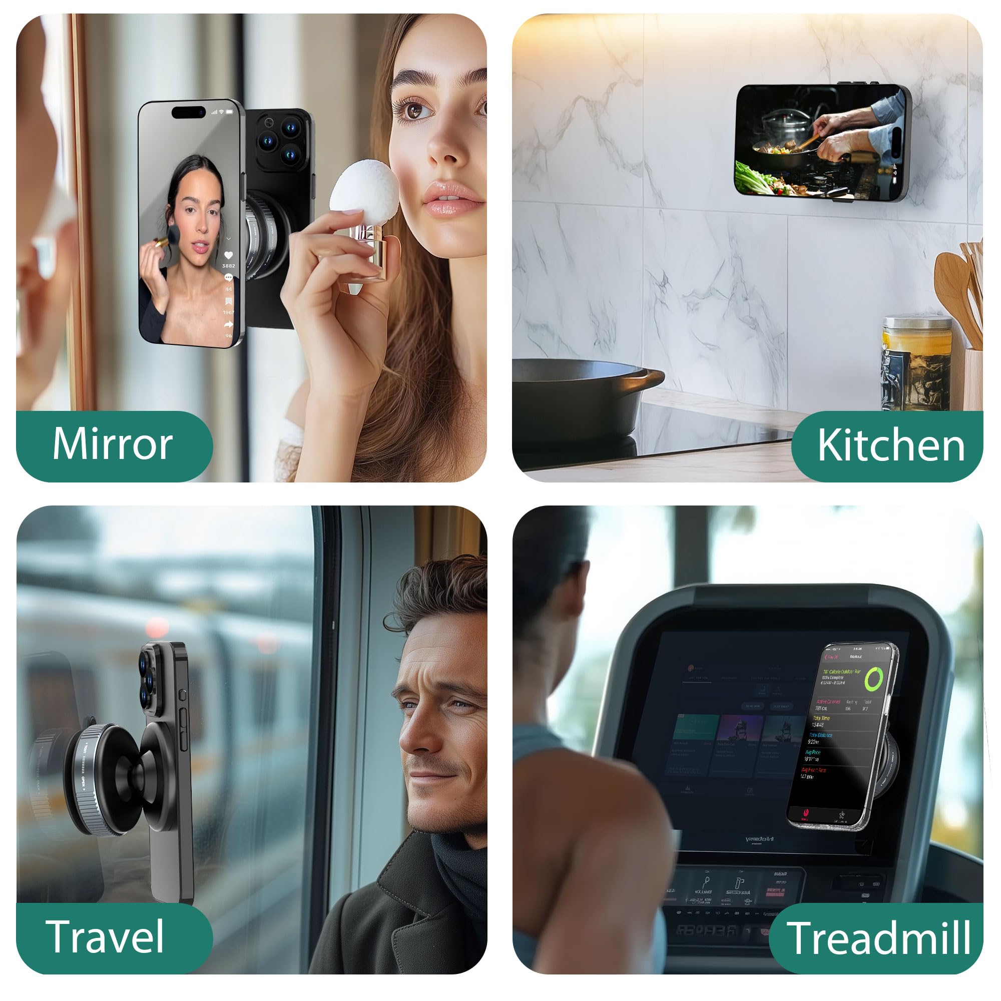 Homemount Vacuum Magnetic Phone Holder Stand For Magsafe, 2025 Upgraded Suction Cup Phone Mount, 360 Adjustable Magnetic Phone H