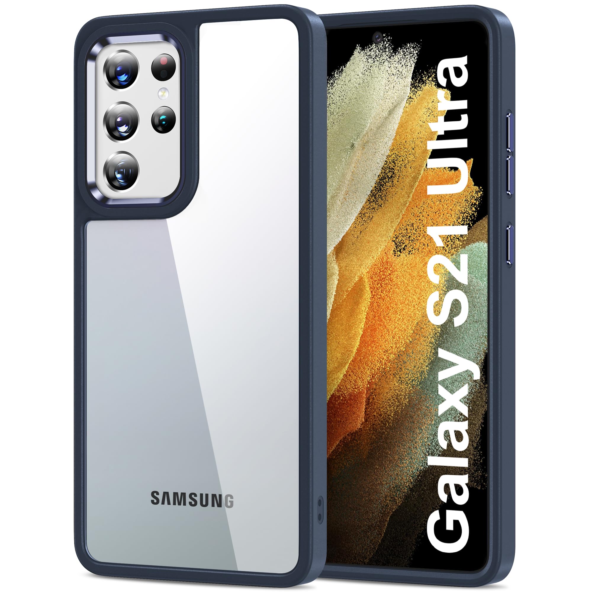 HOOMIL Case for Samsung Galaxy S21 Ultra (ONLY 6.8-Inch), Non-Yellowing, Drop Protection, Anti-Scratch Transparent Hard Back Pho