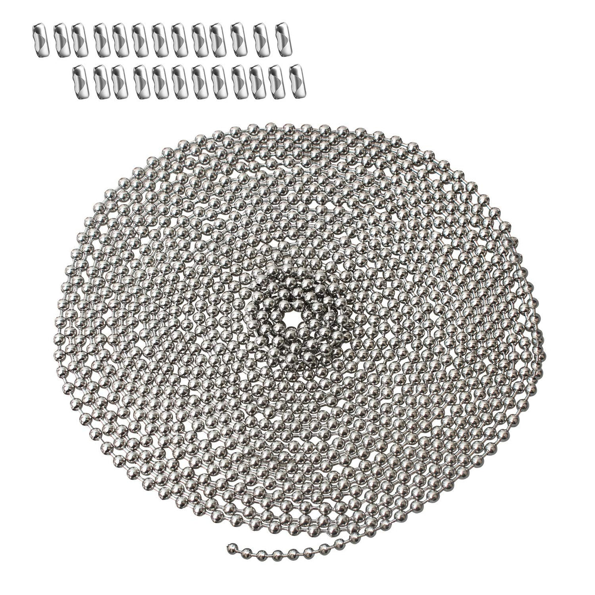 Yeebeny 192 Inch Fan Pull Chain Extension With 25 Pcs Connectors, Metal Ceiling Fan Chain Connector, Stainless Steel Bead Chain