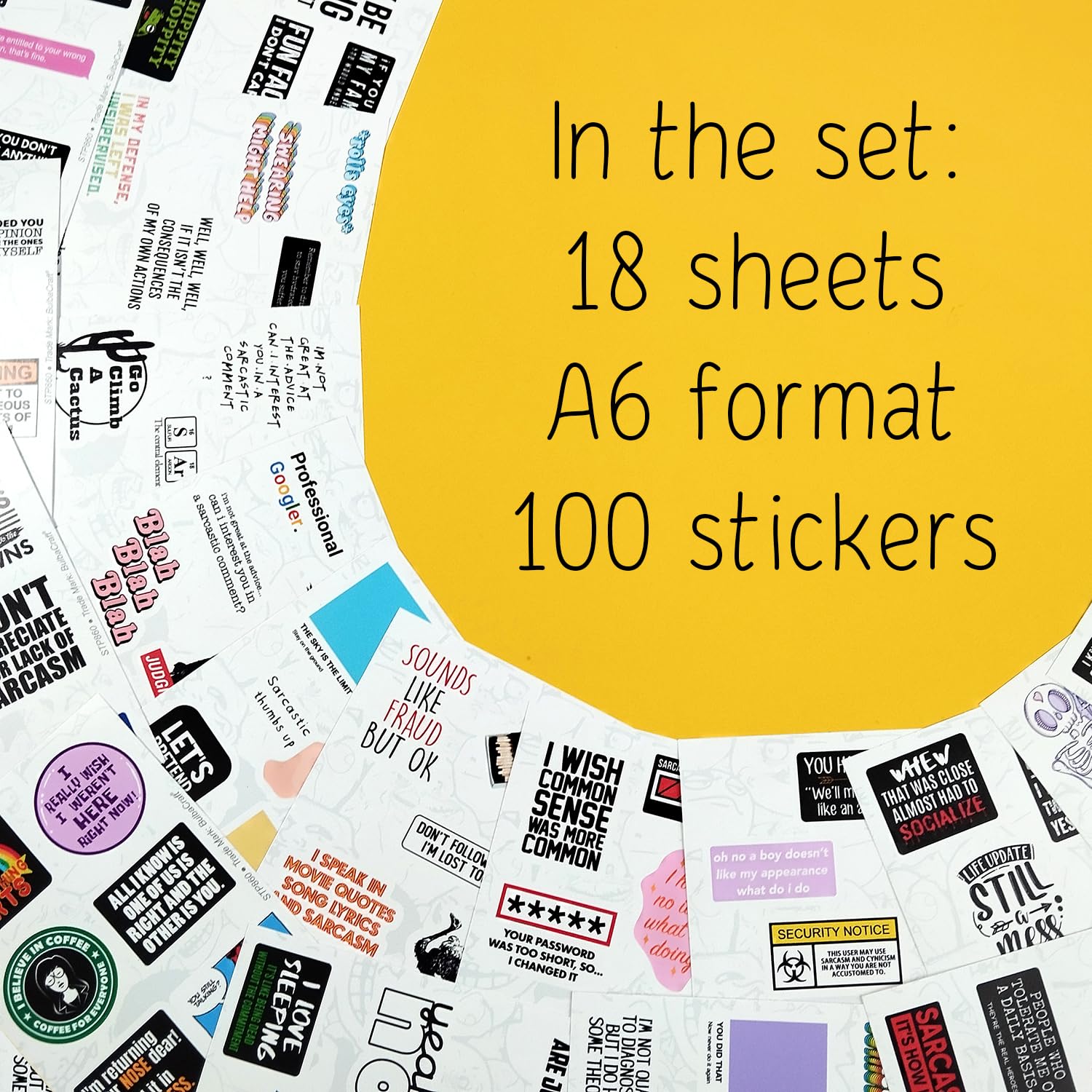 100Pcs Sarcastic Stickers For Adults, Snarky Stickers For Water Bottles & Laptop, Sarcasm Stickers For Men & Women, Funny Sticke
