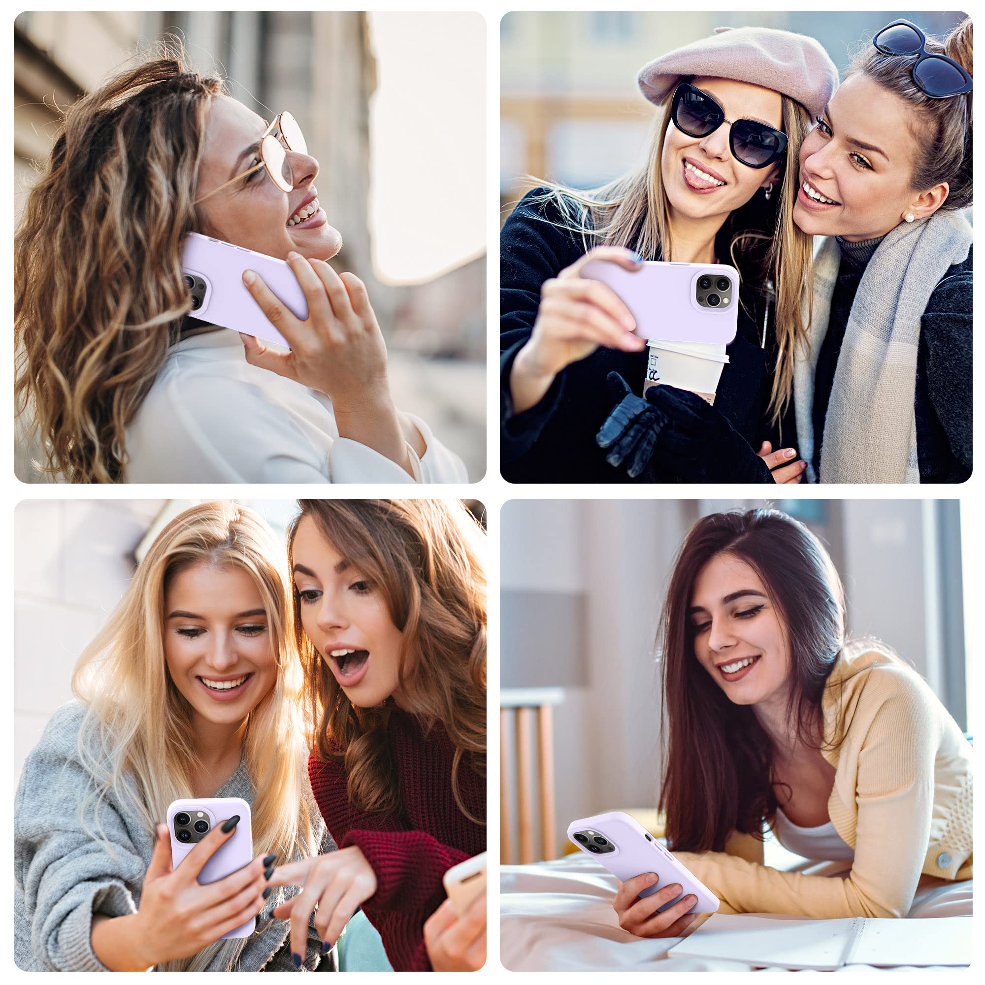 Otofly Designed For Iphone 14 Pro Case, Silicone Shockproof Slim Thin Phone Case For Iphone 14 Pro 6.1 Inch (Cloud Mauve)