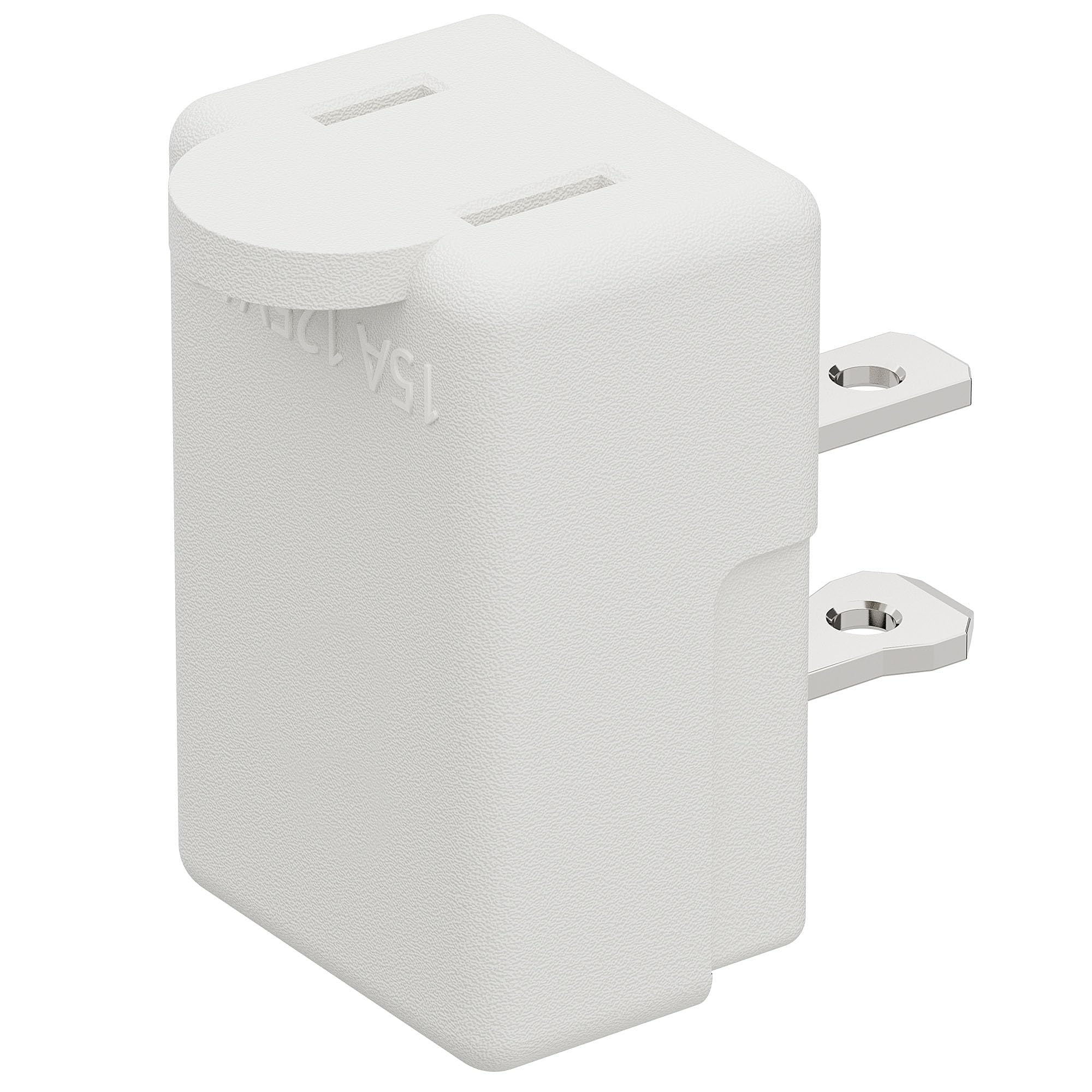 Polarized 2 Prong L Type Adapter, Horizontal Angled Ac Adapter, Nema 1 15P Usa Outlet Saver Extension Adapter, High Heat Resista