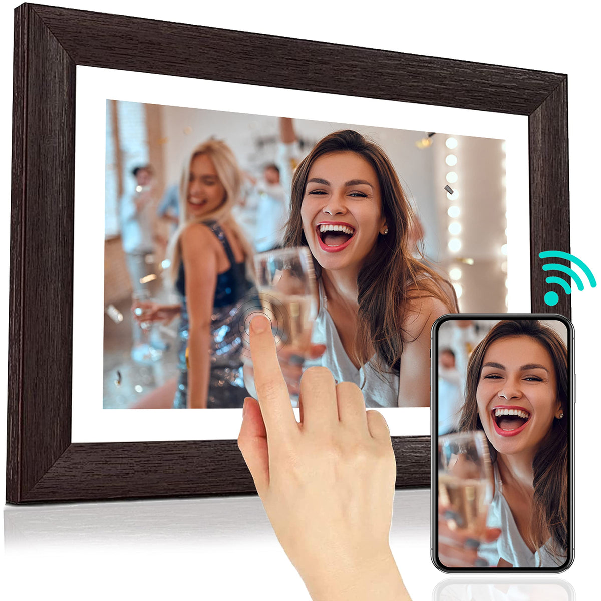 Byybuo 10.1 Inch Wifi Digital Photo Frame, 1280 * 800 Ips Touch Screen Digital Picture Frame,16Gb Storage,Share Photos Or Videos
