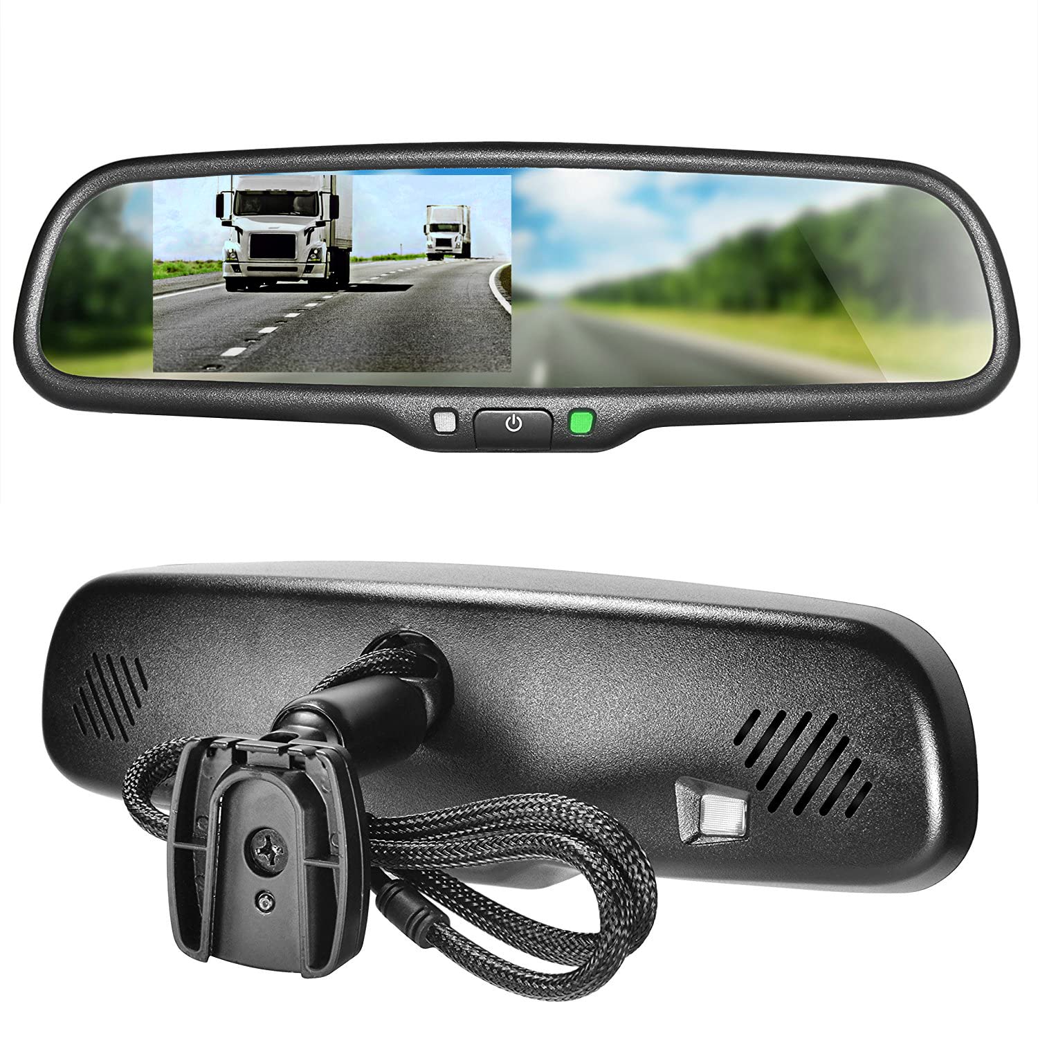 Master Tailgaters 10.5'' Oem Rear View Mirror With 4.3'' Lcd Screen | Rearview Universal Fit Mount | Auto Adjusting Brightness L