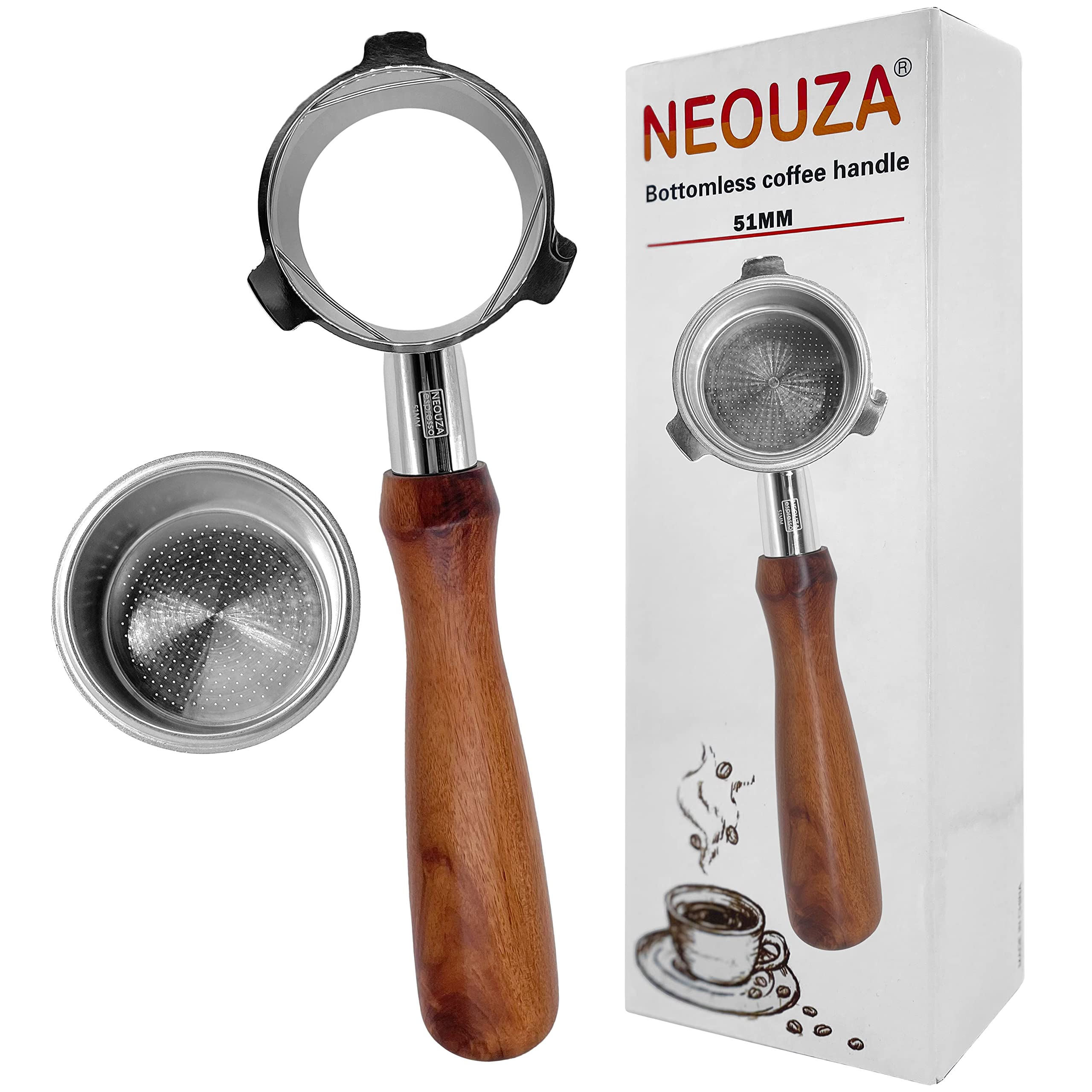 Neouza 51Mm Bottomless Portafilter Compatible With De'Longhi La Specialista Coffee Espresso Machine Ec9155 9335 9355 9665