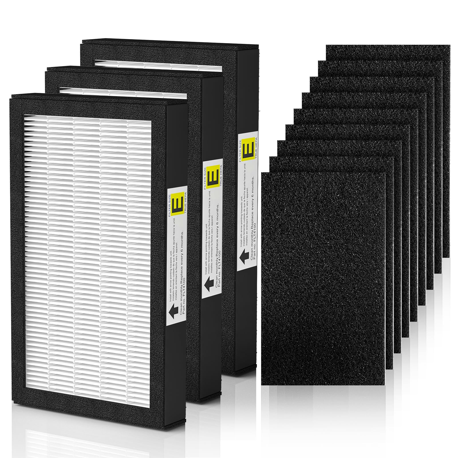 Flt4100 True Hepa Replacement Filter Size E For Guardian Technologies Model Ac4100 Ac4100Ca Ac4150Bl Ac4150Pca Ac4150P, 3 X Hepa