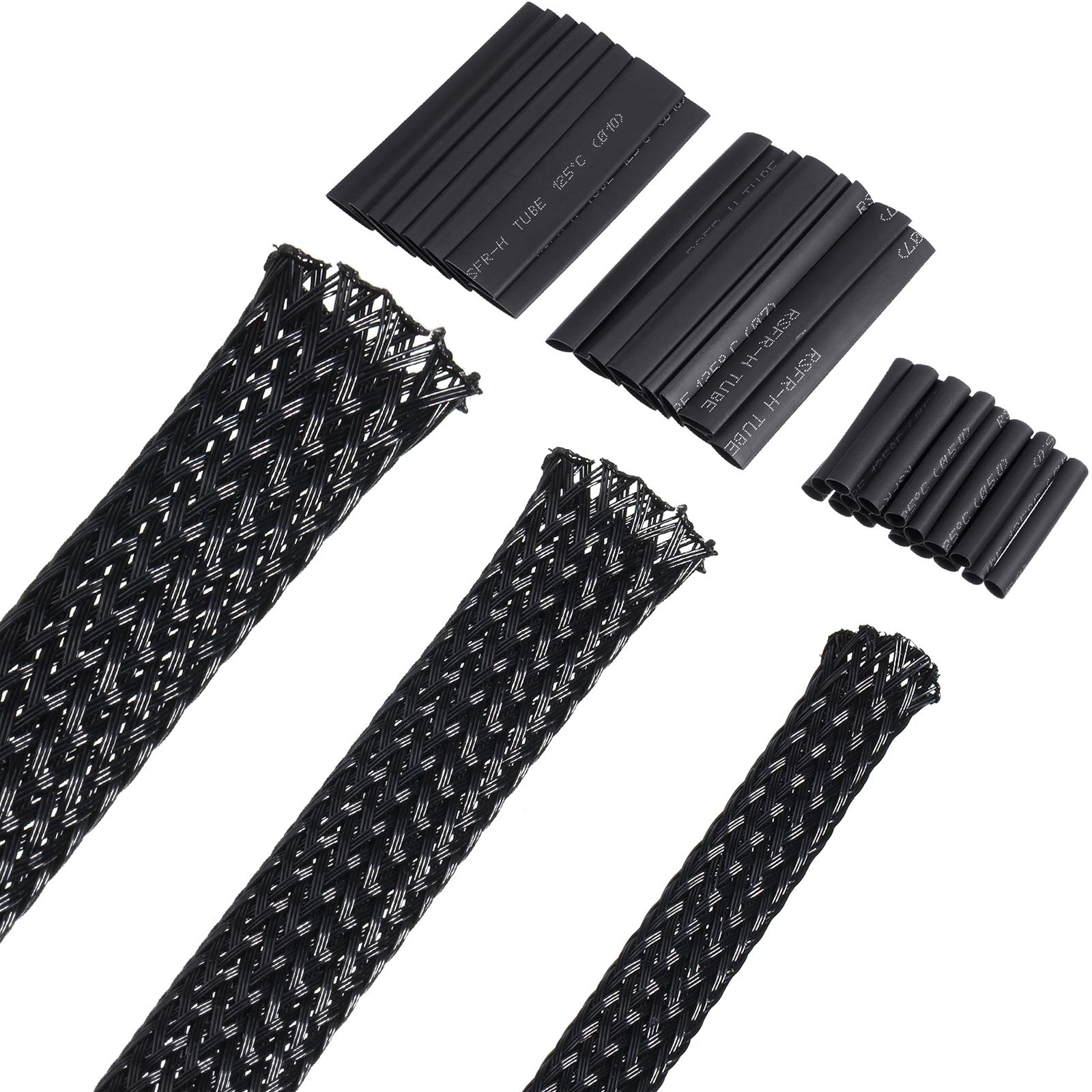 Pet Expandable Braided Cable Sleeve, Wire Loom Wire Braid Sleeving With Shrink Tube For Audio Video And Other Home Device Cable