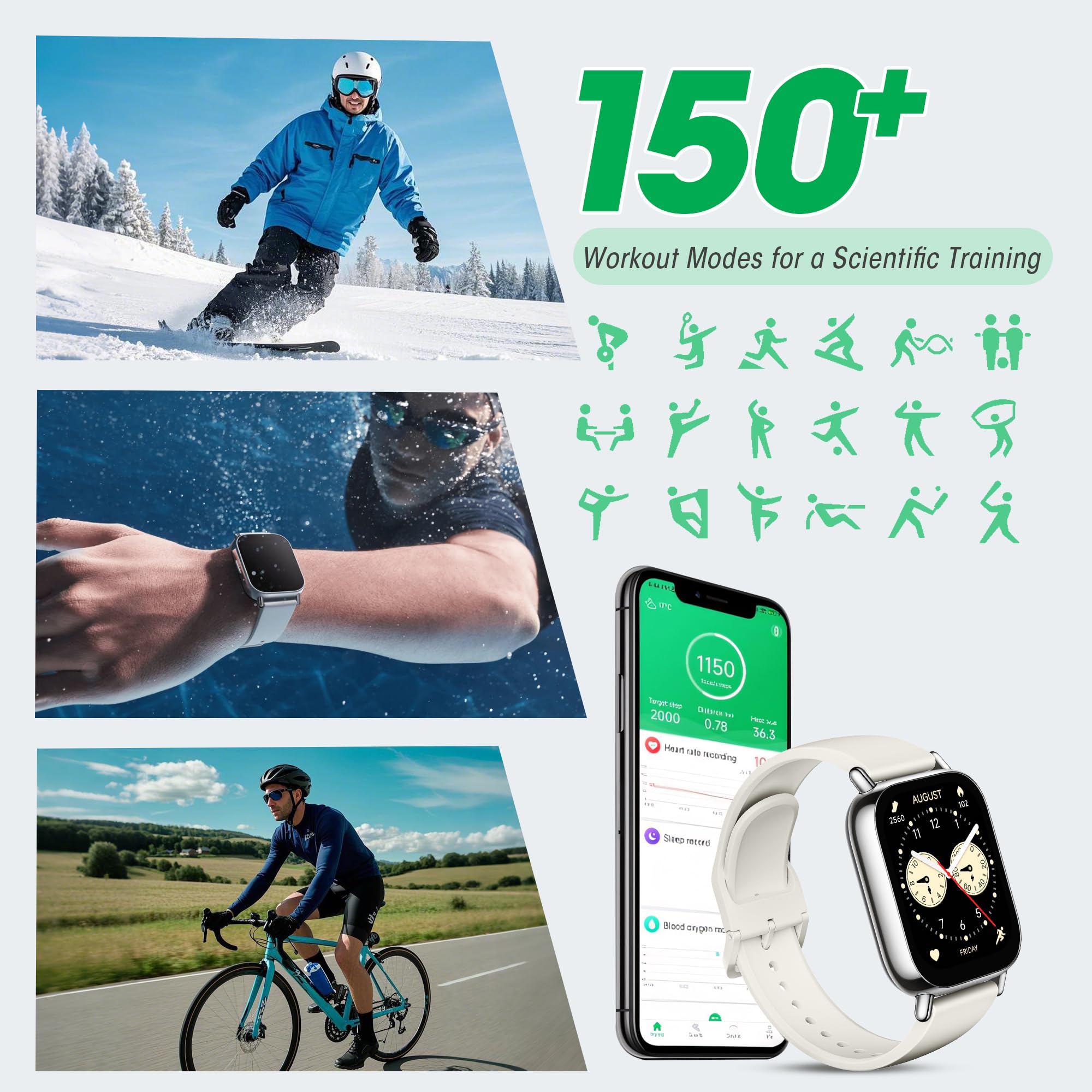 Xiaomi Remi 5 Lite Smart Watch, Step Counter Watch For Women Men With 2'' Lcd Large Display, 140 Sports Modes, 5Atm Waterproof (