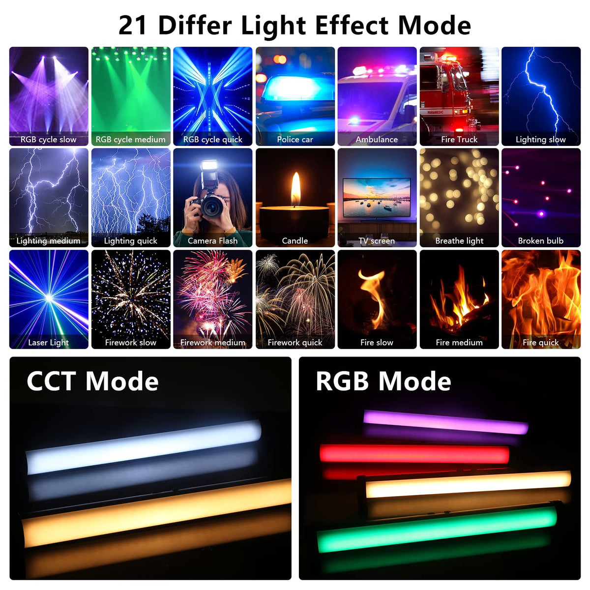 360 Full Color Rgb Led Video Light Stick Wand, Obeamiu 2600 9600K Phot ...