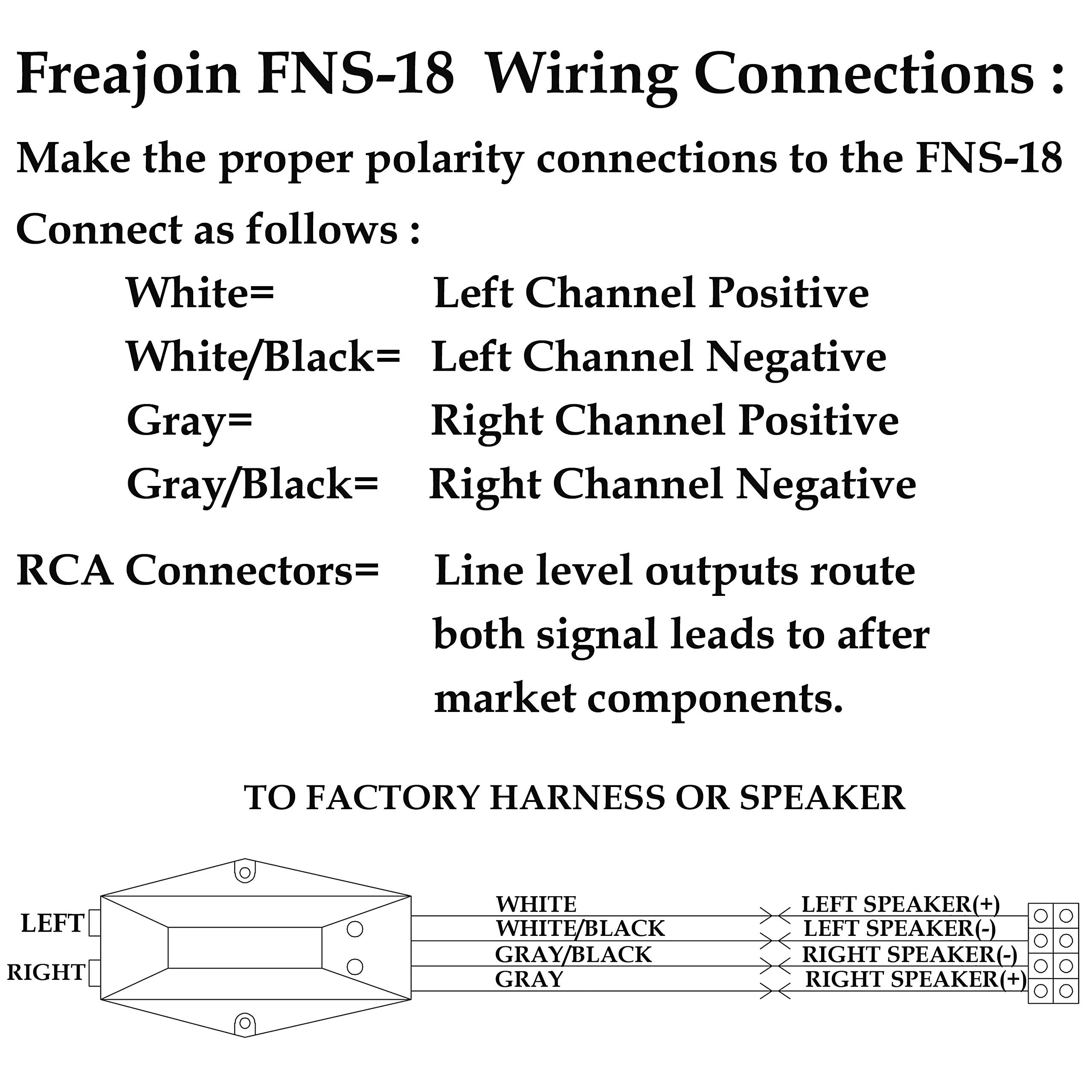 Freajoin 2 Channel High Low Level Converter Speaker Cable To Rca Adapter With Line Out Converter