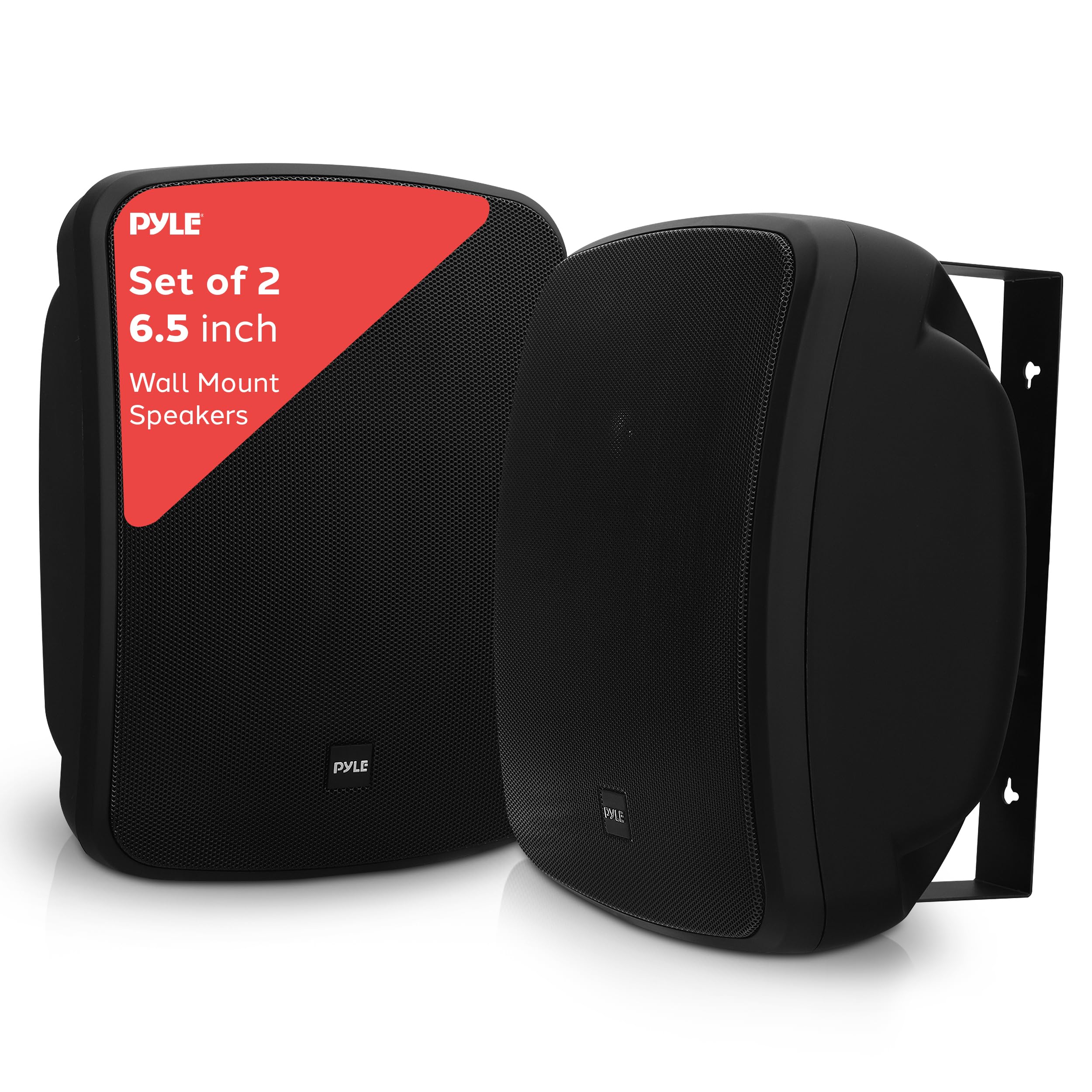 Pyle Outdoor Waterproof Wireless Bluetooth Speaker - 6.5 Inch Pair 2-Way Weatherproof Wall/Ceiling Mounted Dual Speakers w/Heavy