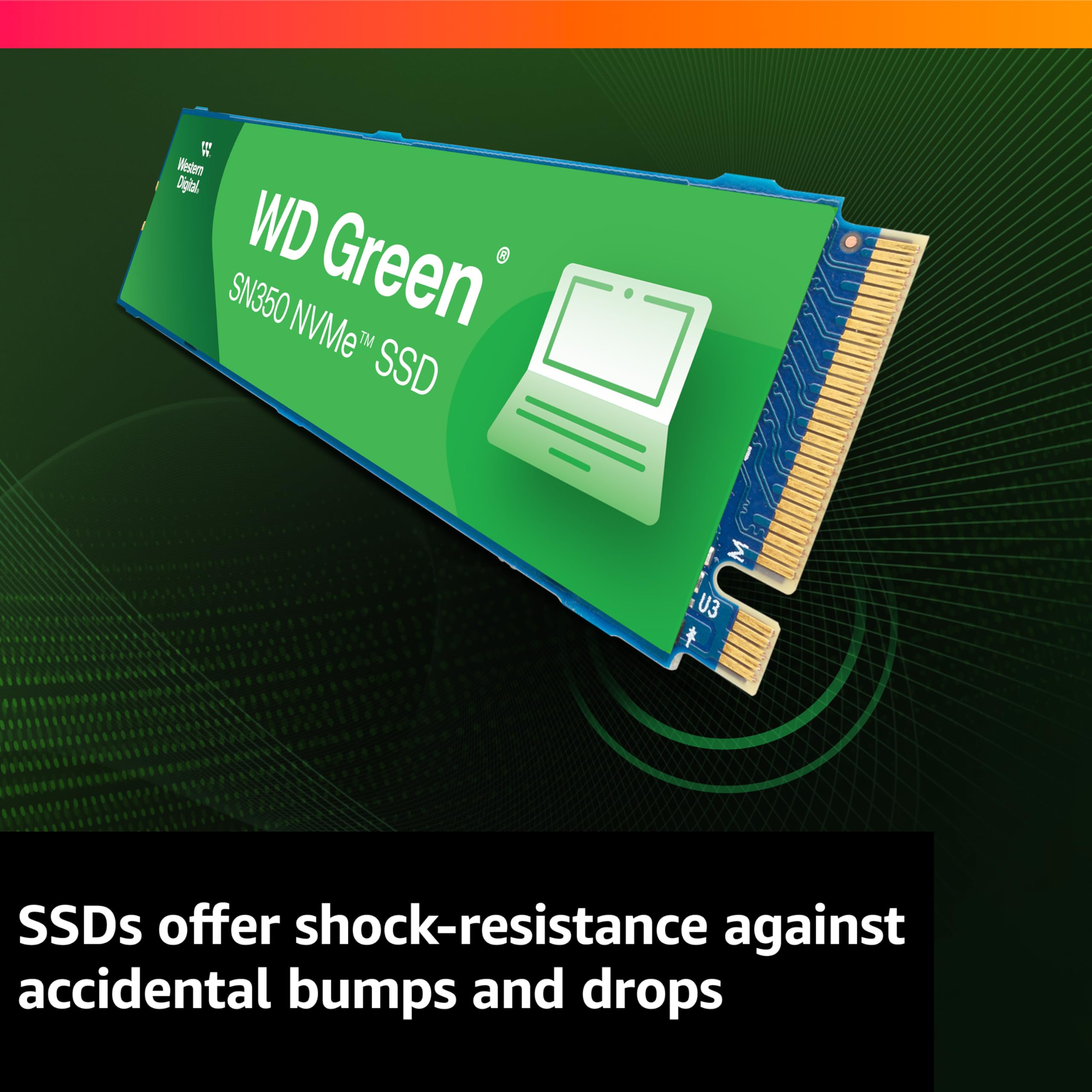 Western Digital 1Tb Wd Green Sn350 Nvme Internal Ssd Solid State Drive - Gen3 Pcie, Qlc, M.2 2280, Up To 3,200 Mb/S - Wds100T3G0
