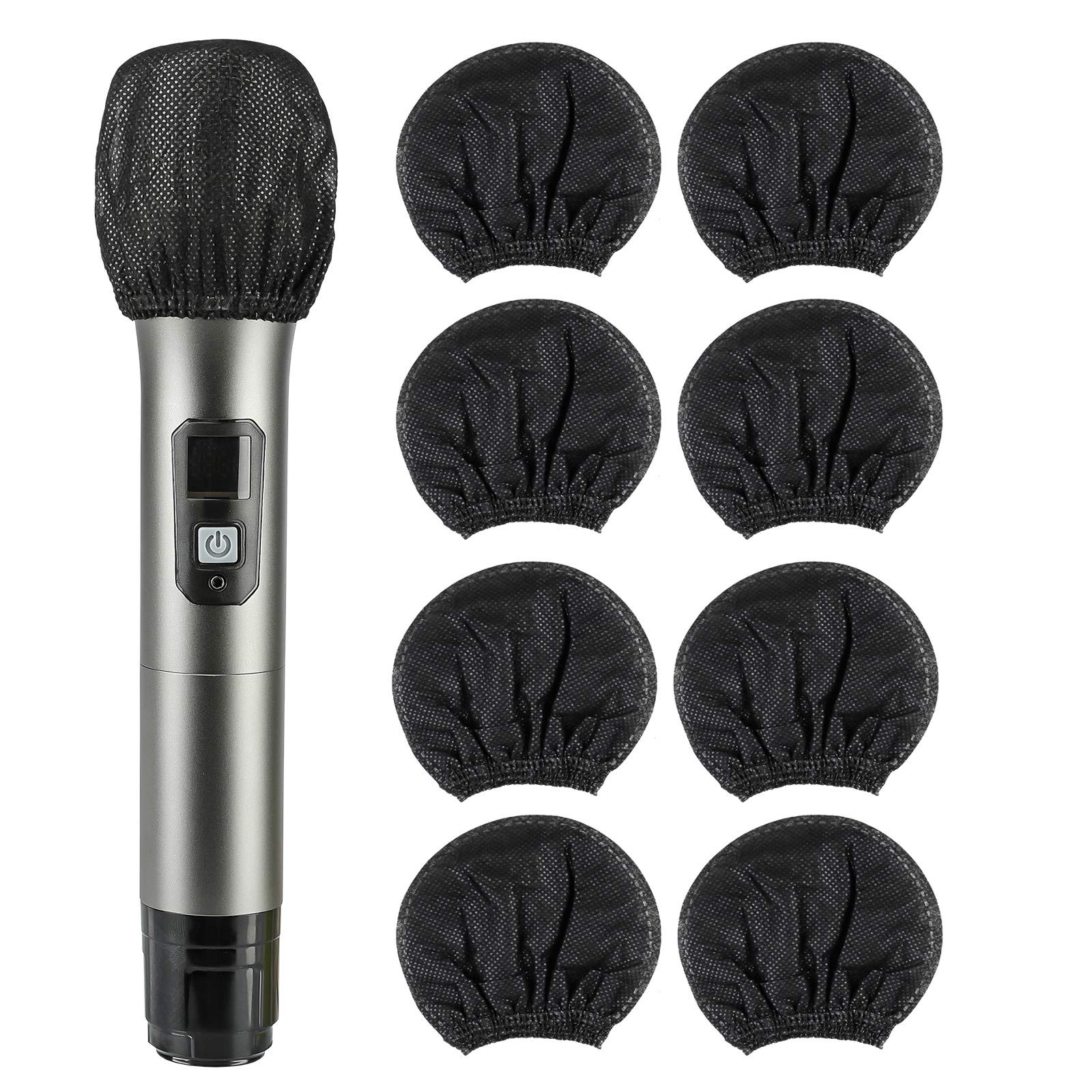 200 Pcs Disposable Microphone Cover Non Woven Handheld Microphone Windscreen Protective Cap For Recording Room, Ktv And Any Shar
