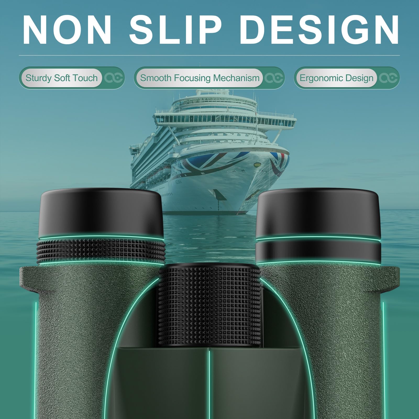 Occer 10X42 Professional Binoculars Adults, Easy Focus Compact Binoculars With Shoulder Strap Carrying Bag, Waterproof Premium O