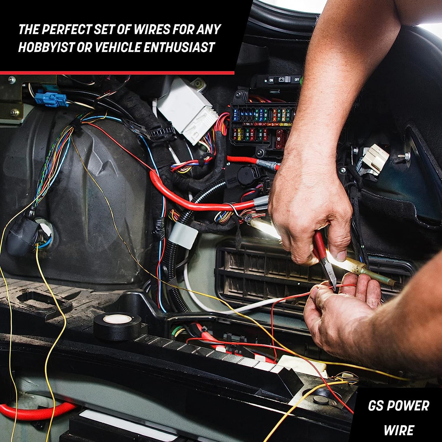 Gs Power 16 Awg (True American Wire Ga) Cca Copper Clad Aluminum Primary Wire. 25 Ft Red & 25 Ft Black Bundle. For Car Audio Spe