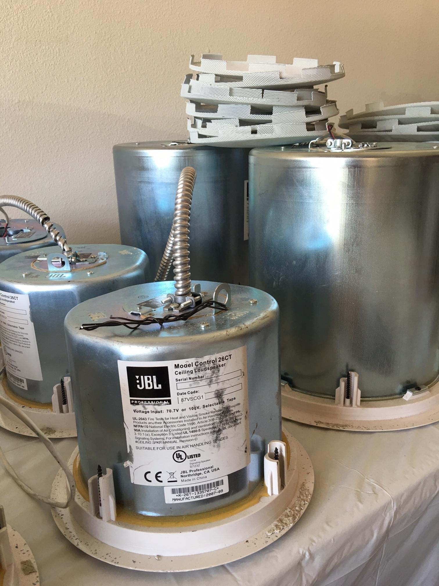 Jbl Professional Control 26Ct 6.5-Inch Ceiling Loudspeaker Transducer Assemblies, With Transformer Taps, Sold As Pair, White