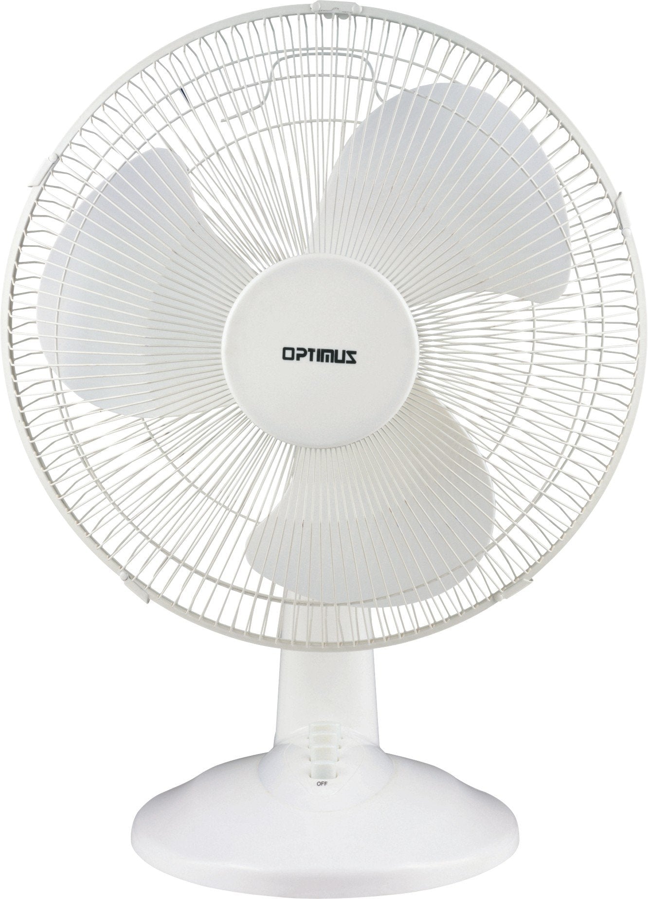 Optimus, White F 1230 12 Inch Oscillating 3 Speed Table Fan, Size
