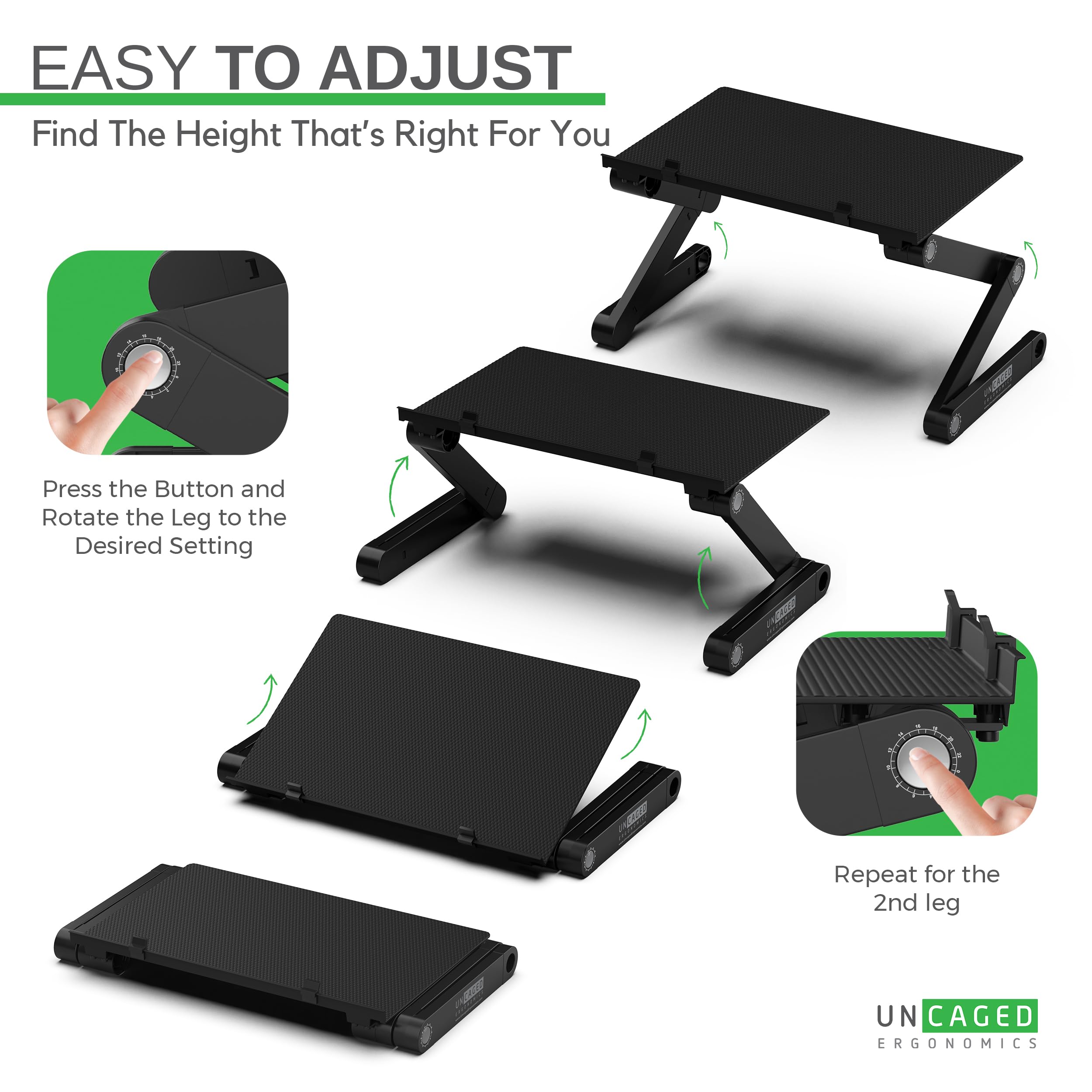 Workez Monitor Stand, Single Monitor Riser Height Adjustable Computer Monitor Stand Desk, Ergonomic Laptop Pc Monitor Stand Riser For Desk, Black