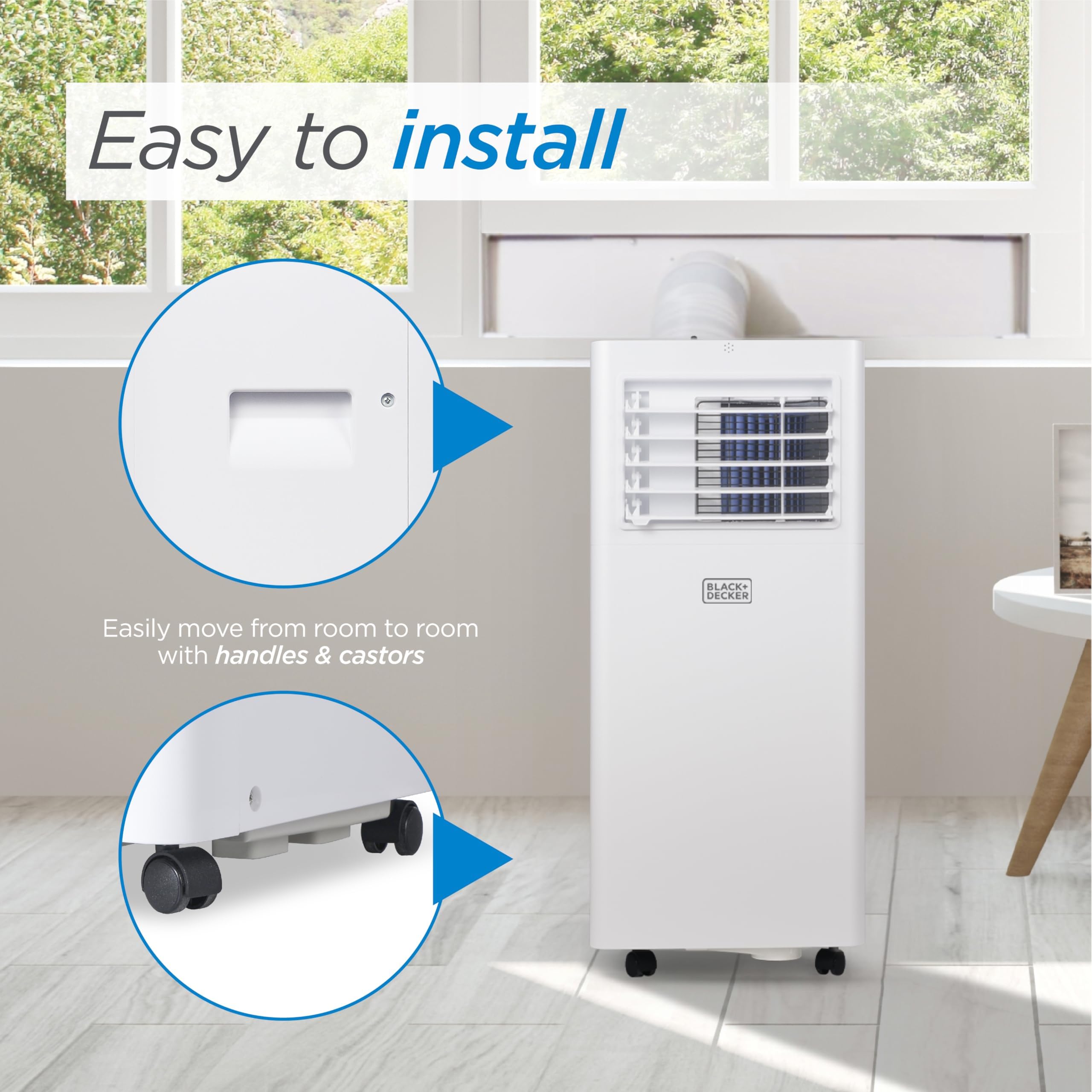 Black+Decker Portable Air Conditioner, 8,500 Btu (5,100 Btu Sacc) For Rooms Up To 350 Sq. Ft., Portable Ac With Full Function Re