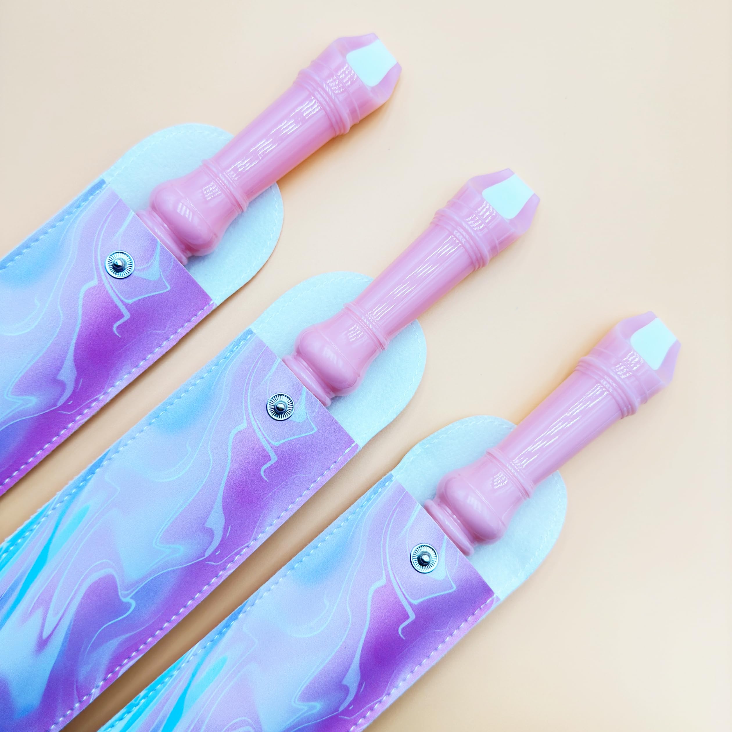 Soprano Recorder For Kids Beginners, German Fingering, C Key, 3 Piece With Cleaning Rod, Bag, Fingering Chart (Pink)