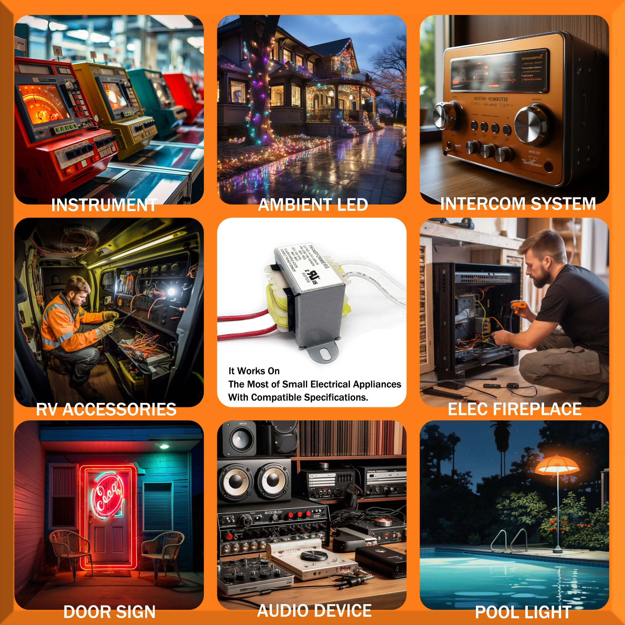 Nvmidtc Ac/Ac Power Transformer Input 110V 50/60Hz Output Ac 24V 10Va Single Phase Transformer Step Down Transformer 110V To 24V