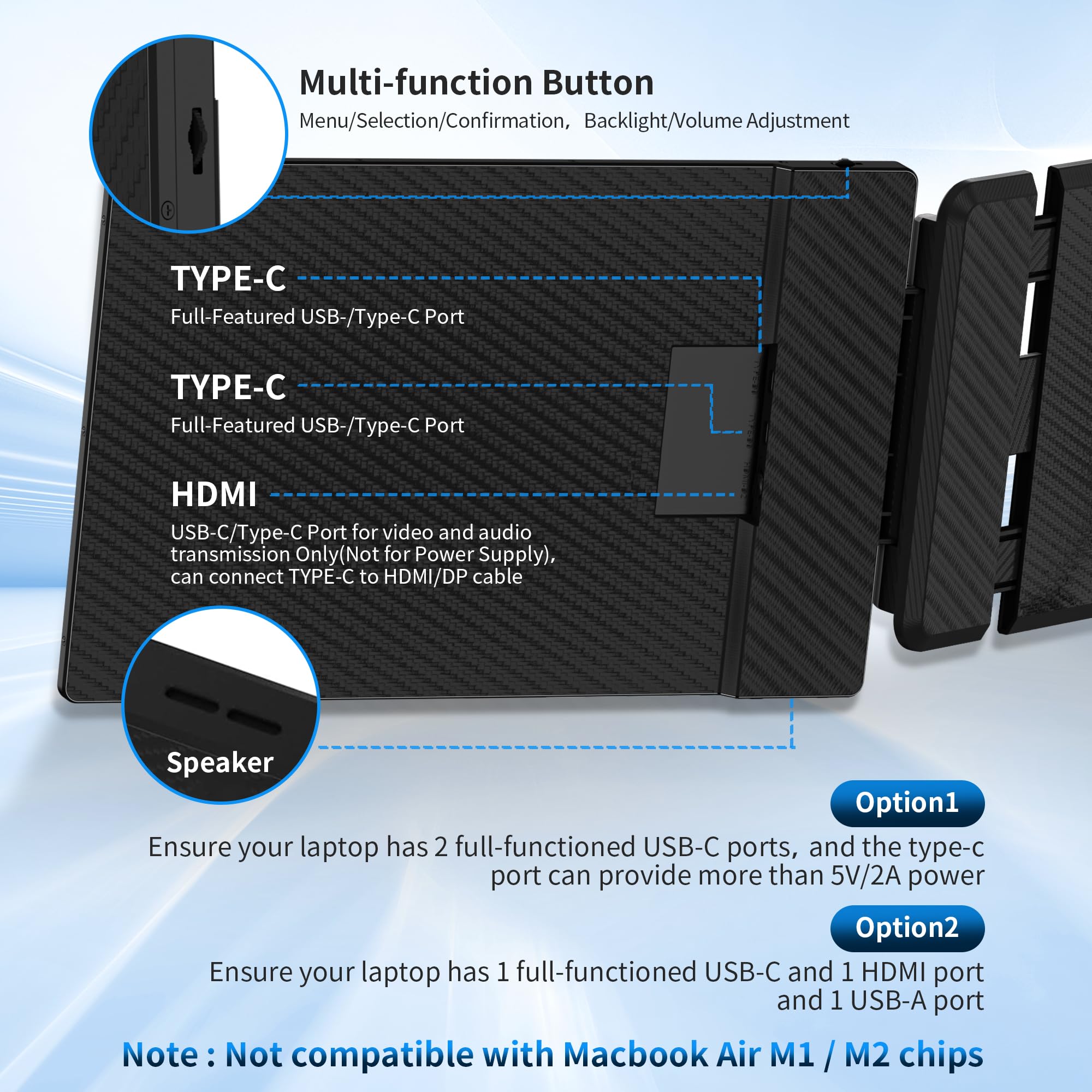 Cidetty Laptop Screen Extender, 14'' Fhd 1080P Ips Ultra Thin Dual/Triple Monitor Display, Hdmi/Usb C Plug Play Portable Monitor