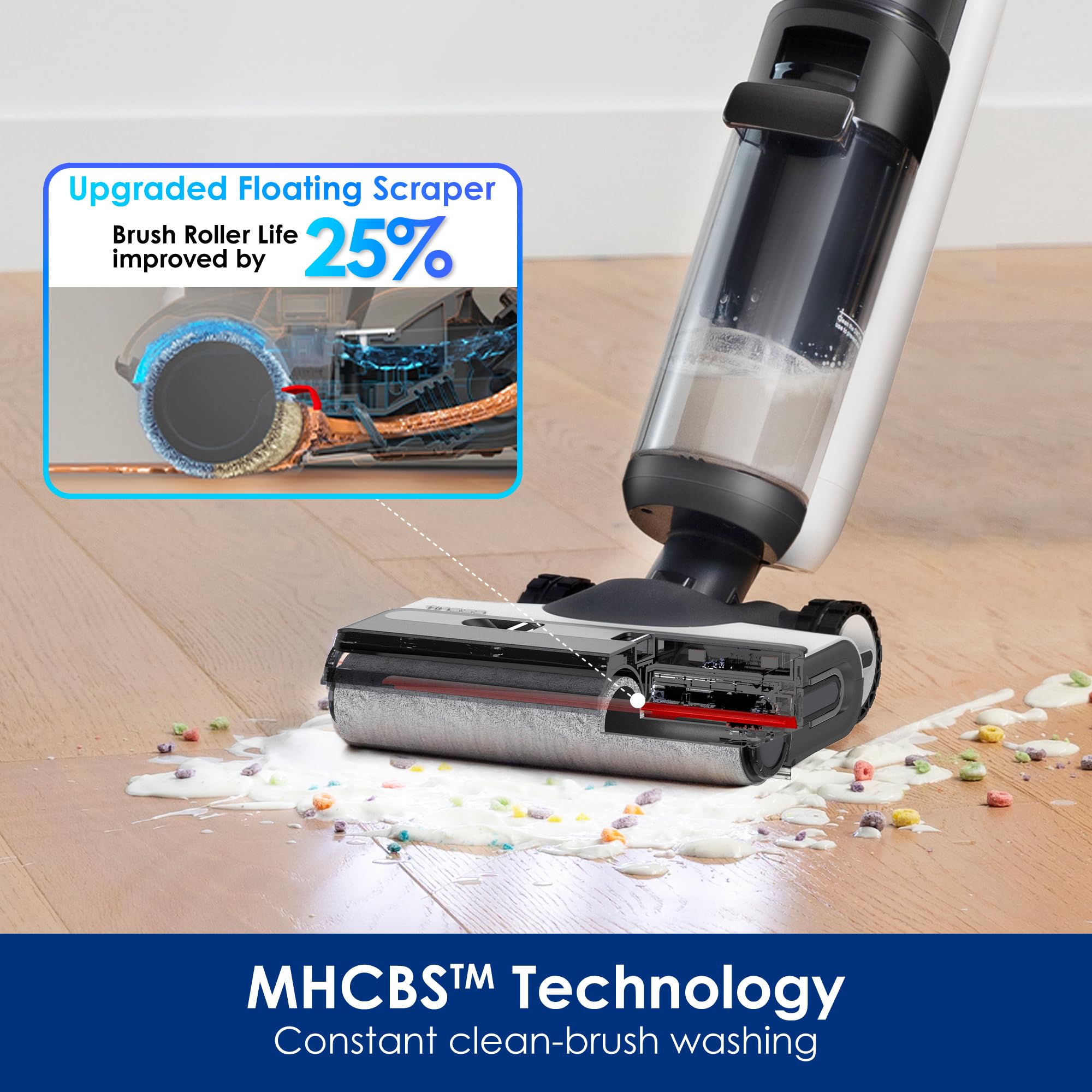 Tineco Floor One Switch S7 Wet Dry Vacuum Cleaner, Smart Floor Washer Multi Function, Self Cleaning, Extended Battery Lifespan 6
