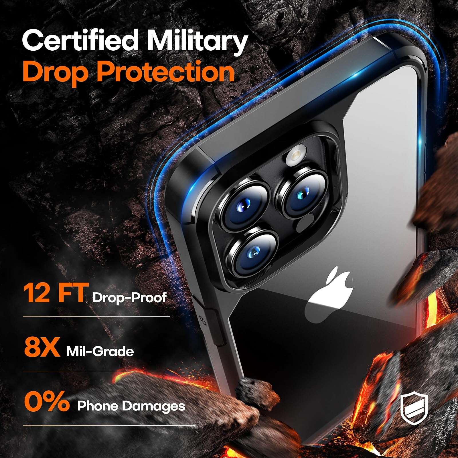 Tauri For Iphone 15 Pro Max Case, [Military Grade Drop Protection] Shockproof Phone Lanyard Case For Iphone 15 Pro Max 6.7 Inch