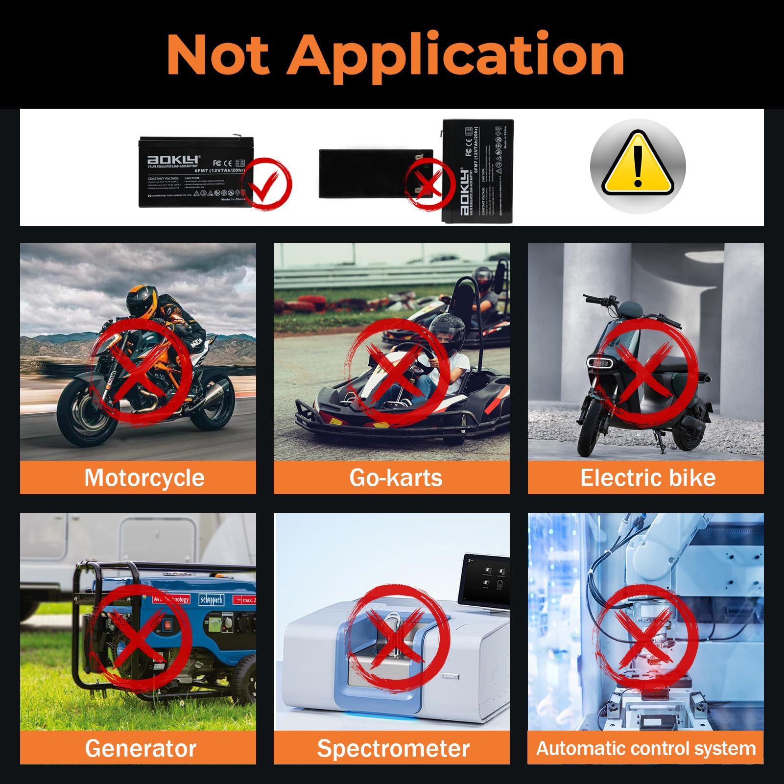 A Aokly 12V 7Ah Replacement Battery 6Fm7 Rechargeable Sealed Lead Acid Battery Sla Agm Power Source Maintenance Free