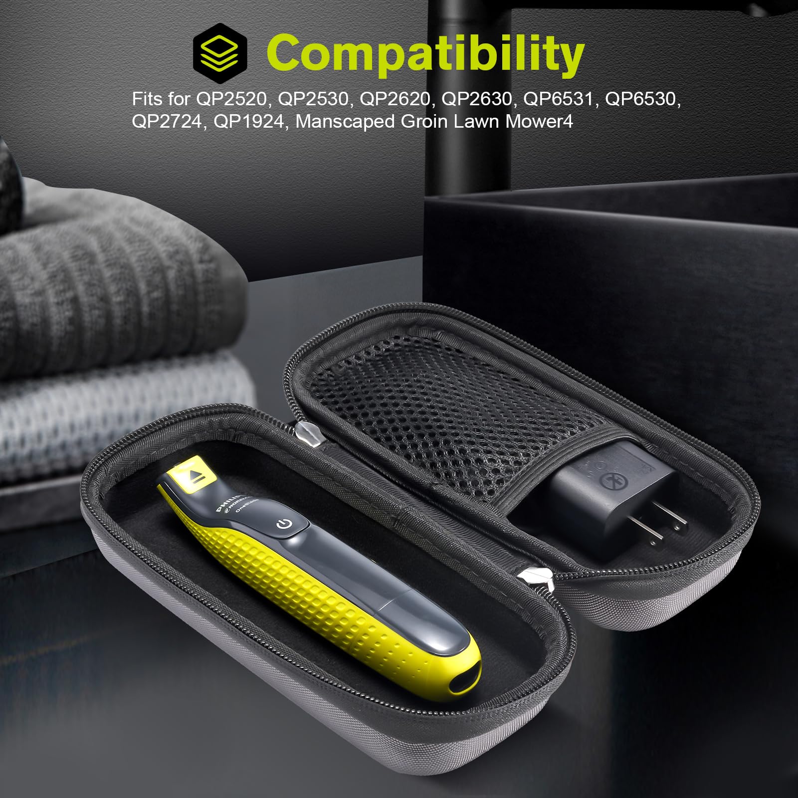 Procase Hard Travel Carrying Case For Hybrid Electric Trimmer And Shaver, Portable Hybrid Razor Organizer Storage Bag Fit Qp2630