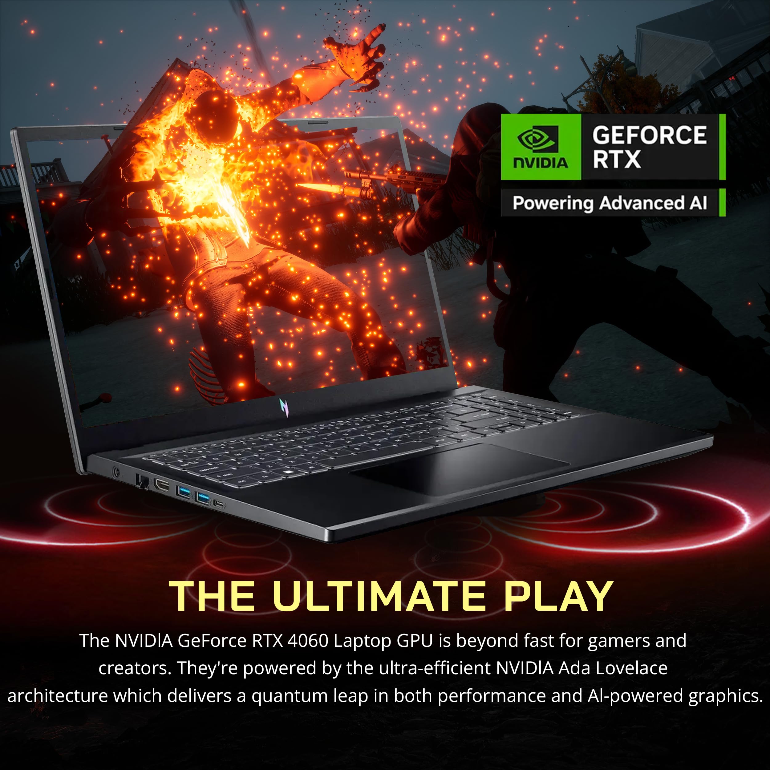 Acer Nitro V 15 15.6'' Fhd Ips 144Hz Gaming Laptop, Intel I9 13900H, 16Gb Ddr5, 512Gb Ssd, Nvidia Geforce Rtx 4060, Backlit Keyb