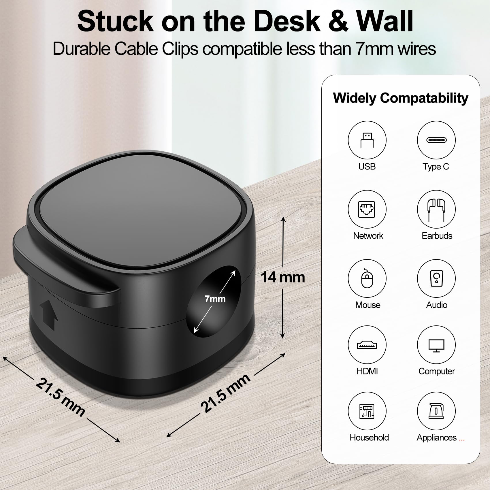 ?????????? ???????????????? Magnetic Cable Clips & Silicon Cable Ties,Cord Holder[ Cable Smooth Adjustable Desk Organizer],Under