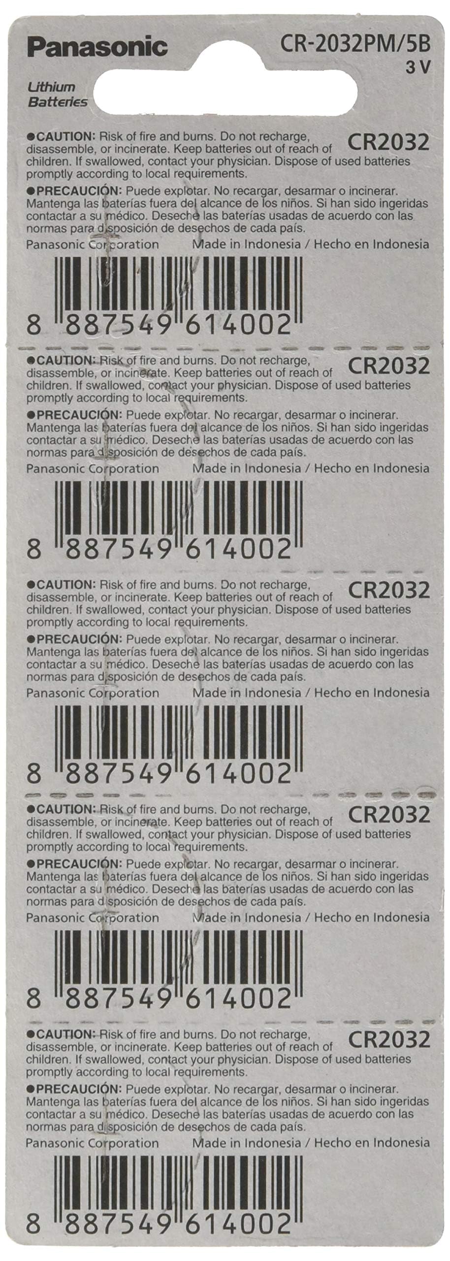 [ 10 Pcs ]    Panasonic Cr2032 3V Lithium Coin Cell Battery Dl2032 Ecr2032 ( Pack Of 10 )