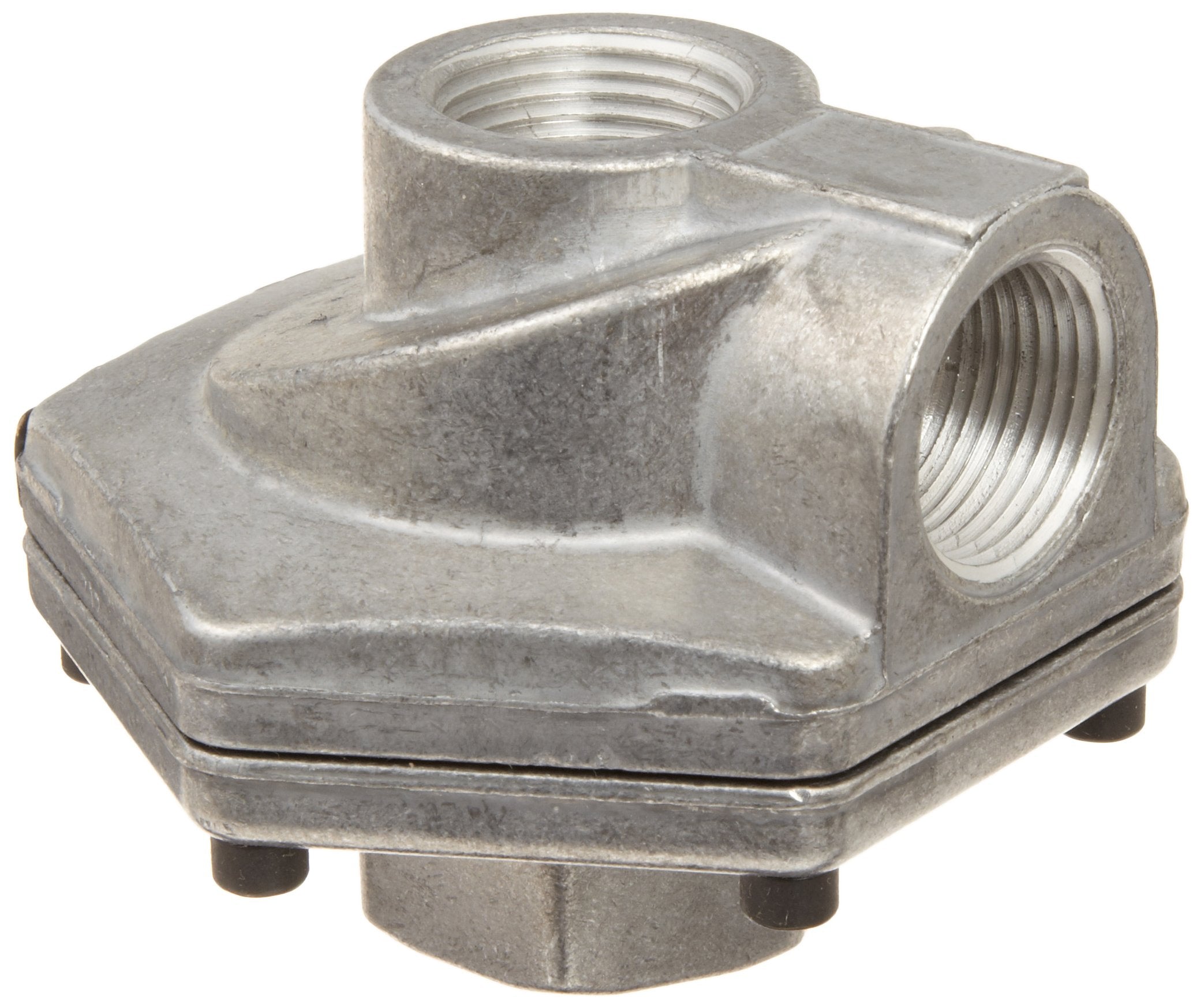 Parker 0R75B Die Cast Aluminum Quick Exhaust Valve with Nitrile Static Seal, 3/4 NPTF Inlet x 3/4 NPTF Cylinder x 3/4 NPTF Exhau