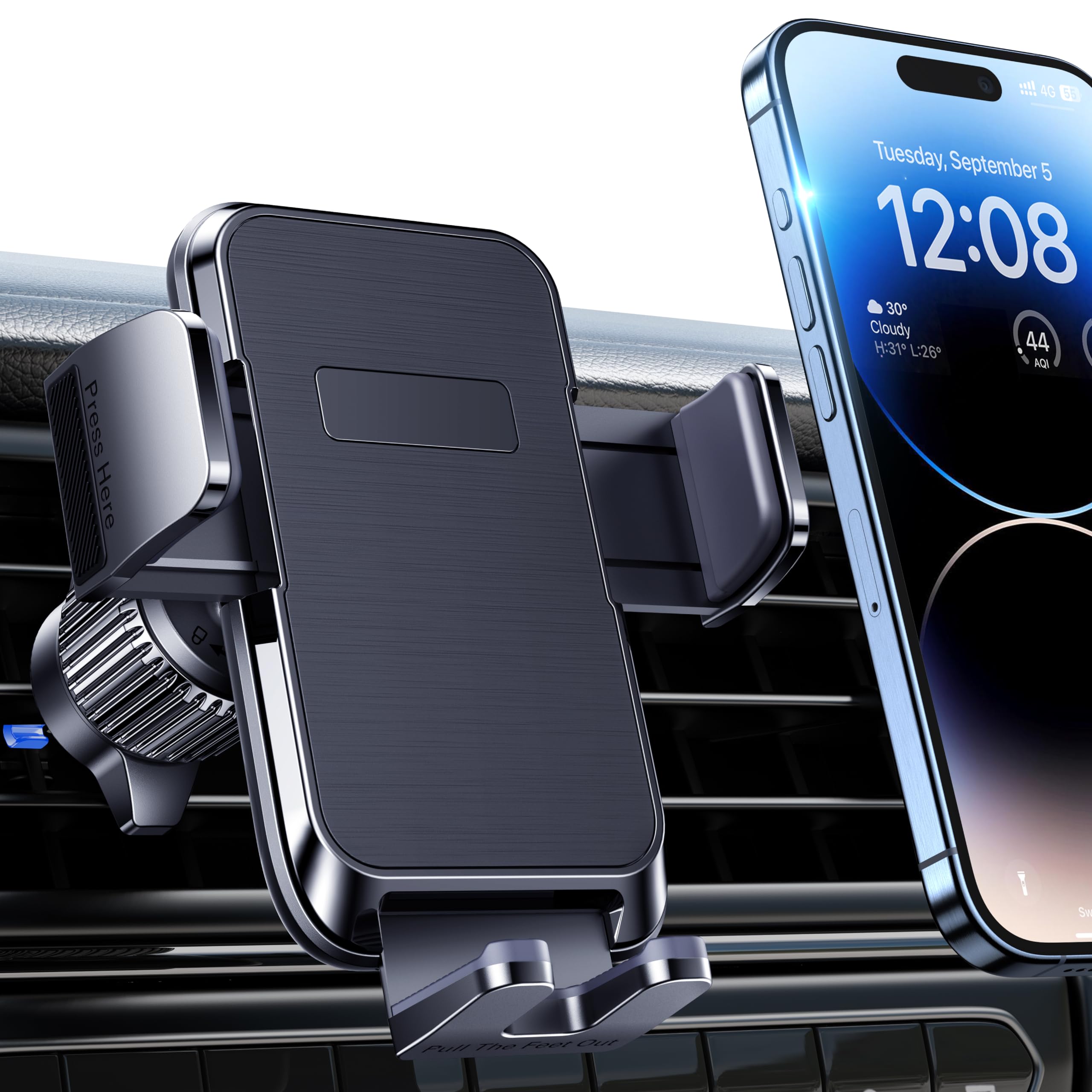 Car Phone Holder Vent [ Metal Clip] Phone Holders For Your Car Hands Free Universal Air Vent Cell Phone Car Mount Fit For Iphone