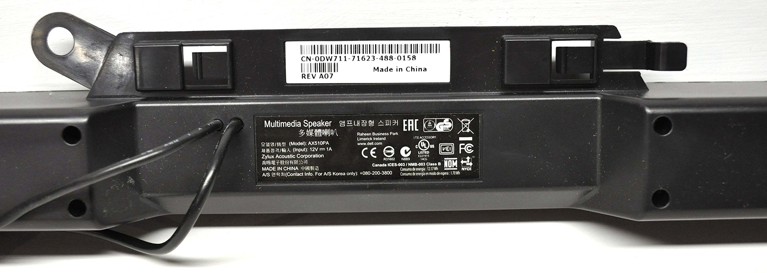 Dell C730C SoundBar Sound Bar Speakers AX510+AS510PA (Power Adapter Included) for Dell UltraSharp LCD Flat Panel Monitors