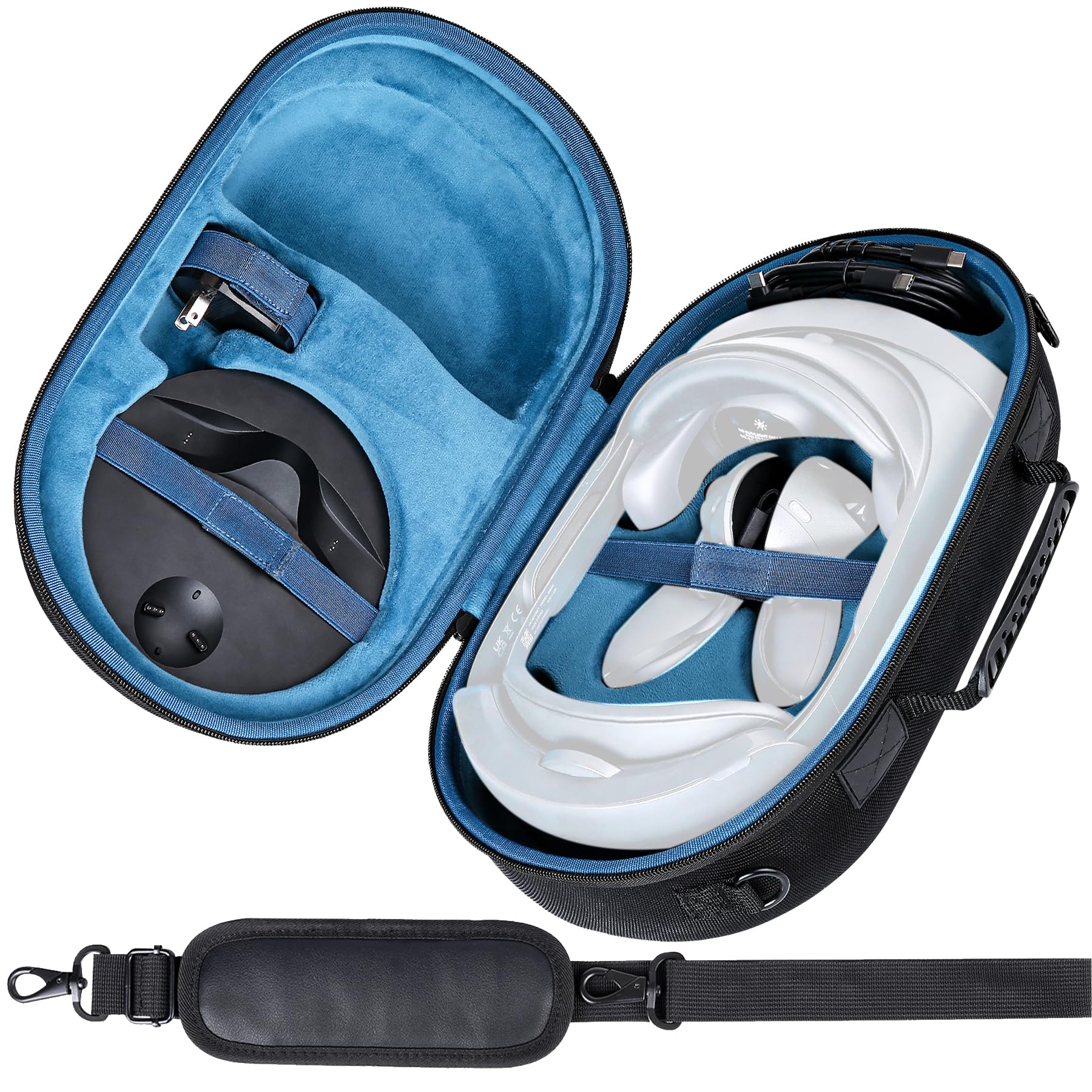 Aenllosi Hard Carrying Case Compatible with The Meta Oculus Quest 3/Pro VR Headset,Touch Controller,Charging Dock & Other Access