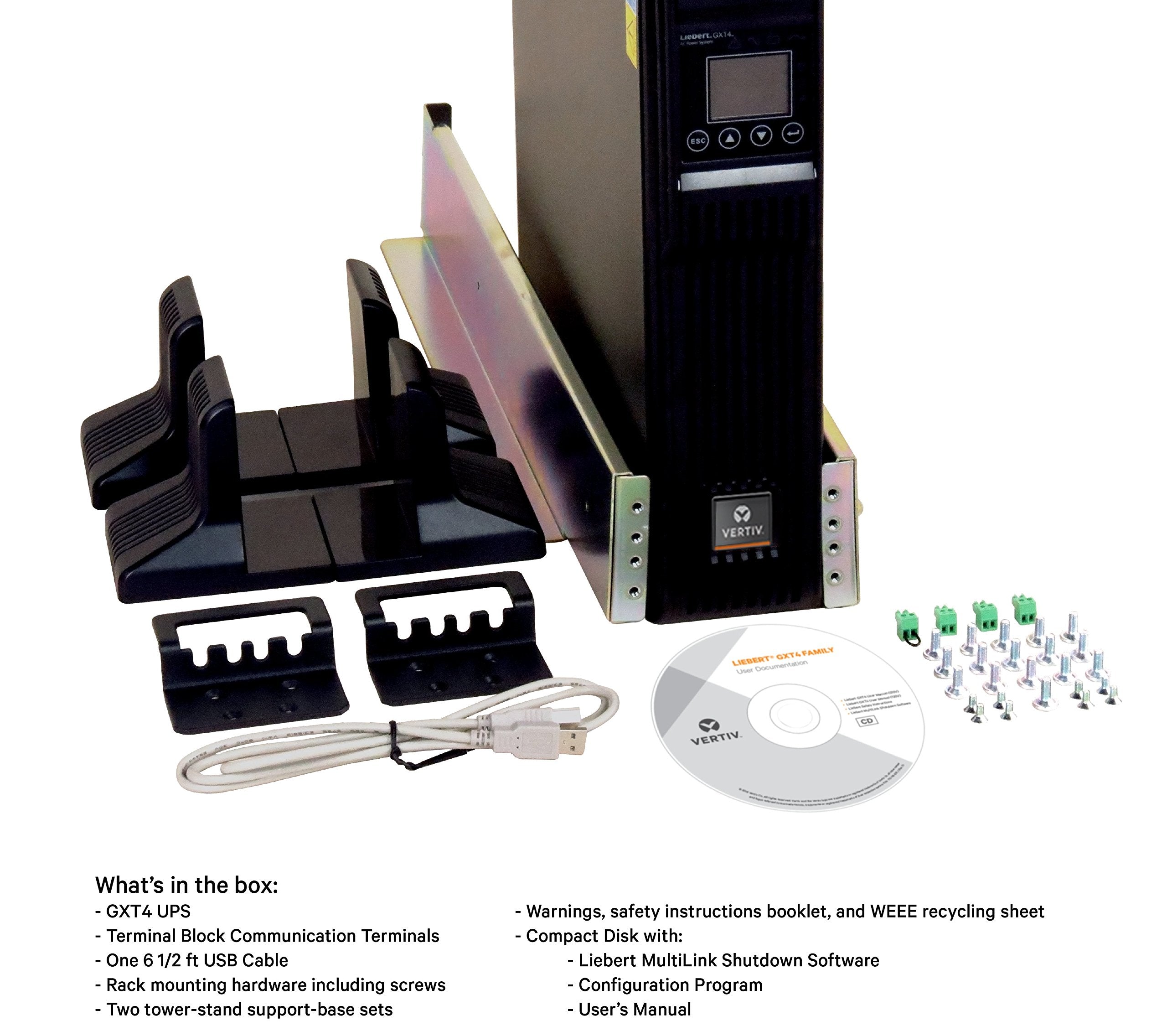 Liebert Gxt4 Ups 3000Va/2700W 120V, Online Double Conversion Rack Tower, Energy Star, Uninterruptible Power Supply, Sine Wave Ba