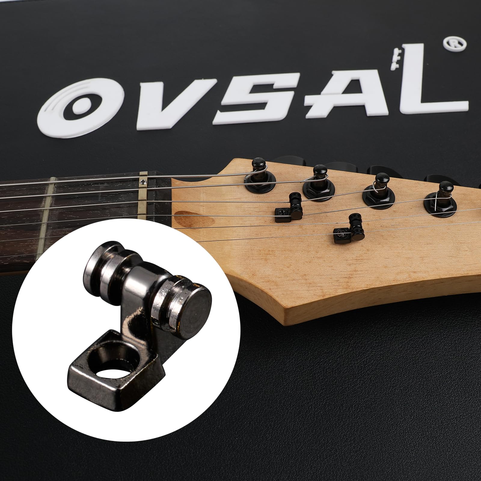 Ovsal 2 Pcs Black Roller String Retainer String Trees For Electric Guitar Roller String Tree Roller String Guide For Strat Strat