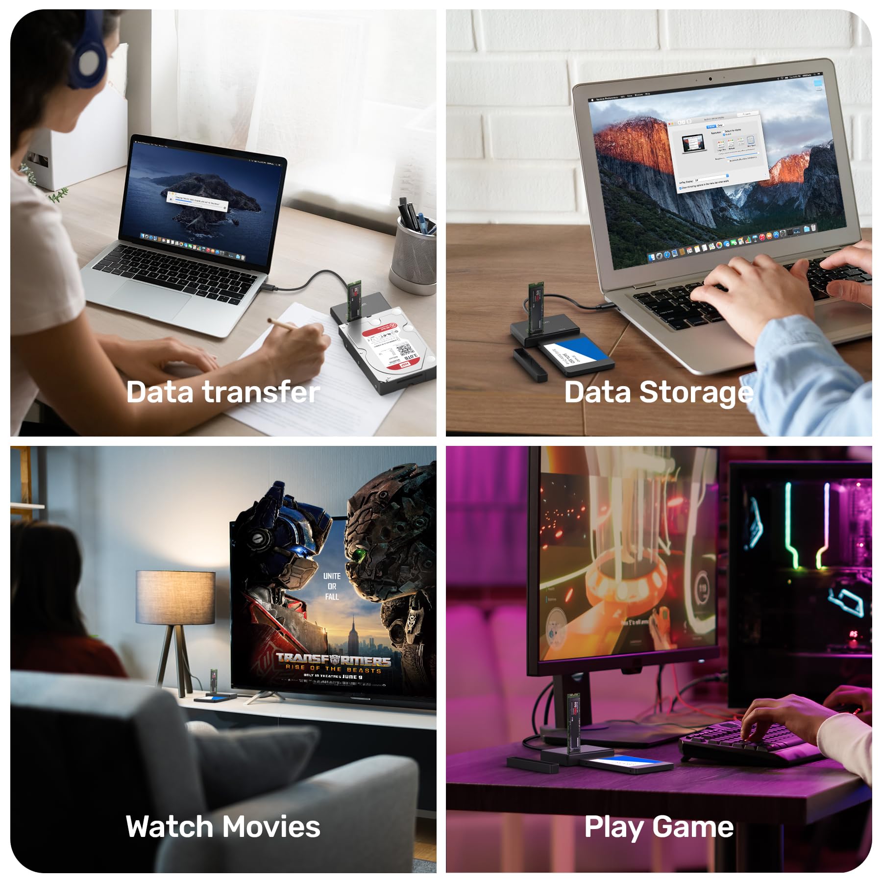 M.2 Nvme Sata Hdd Enclosure   Usb 3.2 Gen 2 Pcle 10Gbps Hard Drive Reader Supports Ssd Trim Instructions And Uasp Acceleration F